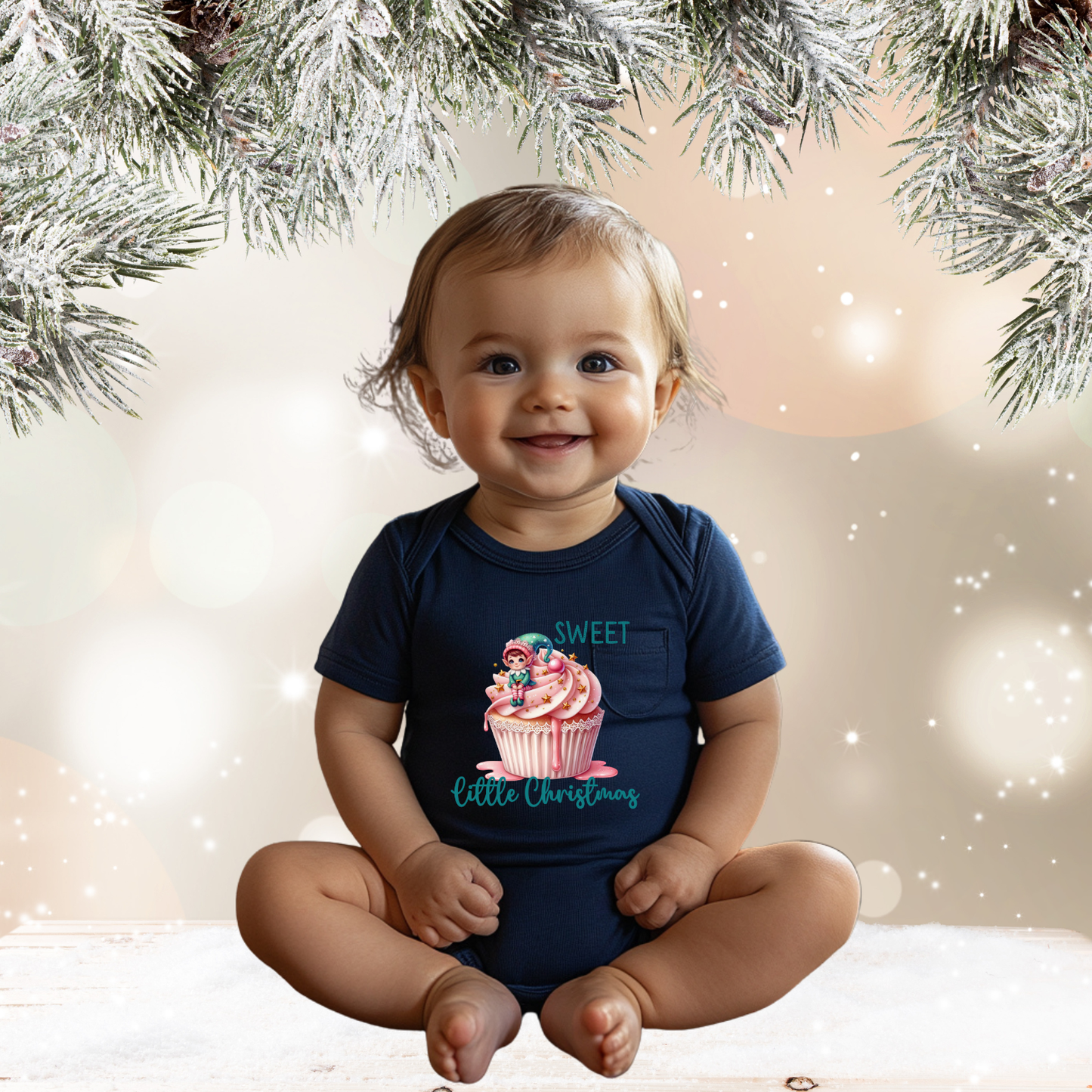 Sweet Little Christmas Infant Short Sleeve Onesie