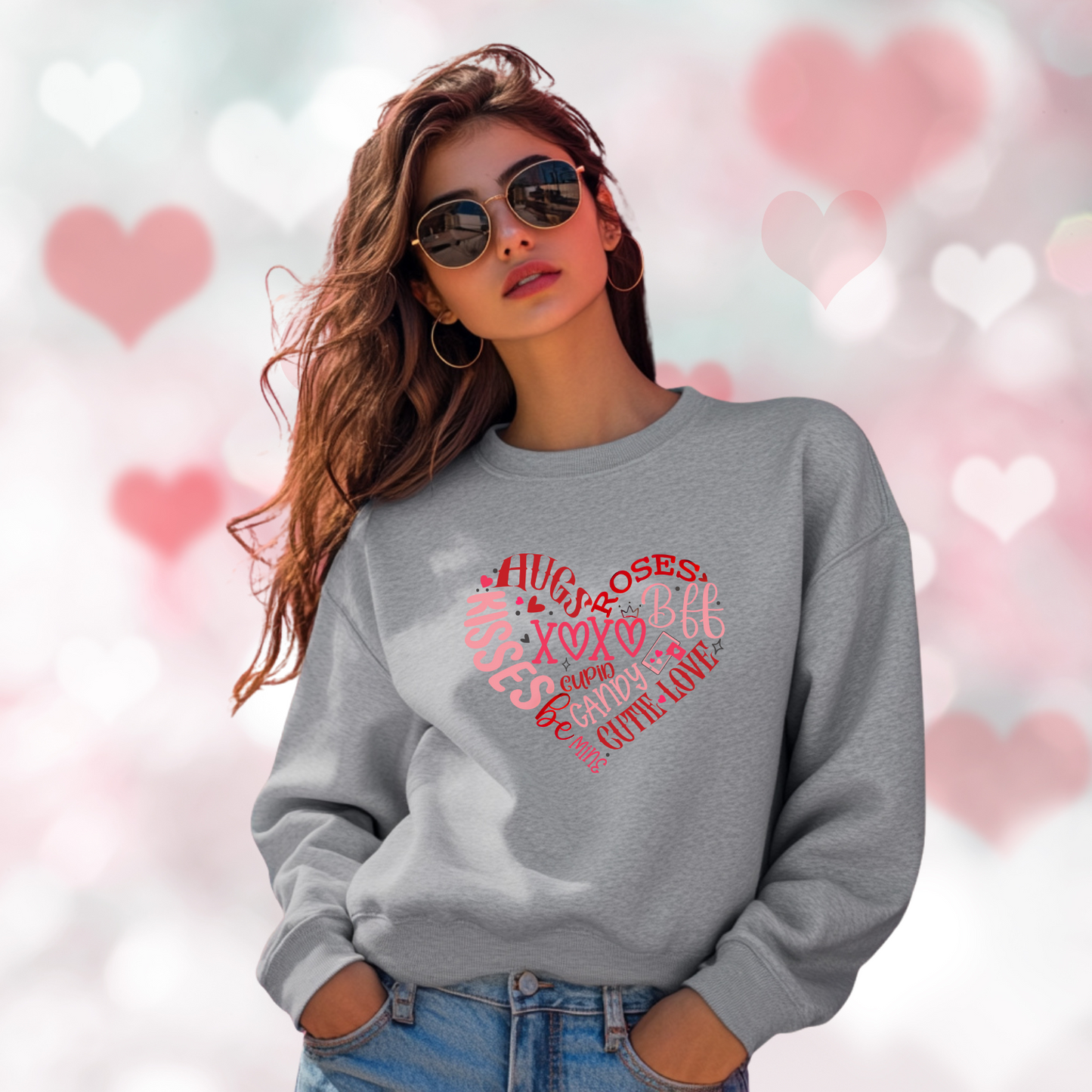 Valentine Heart Crewneck Sweatshirt