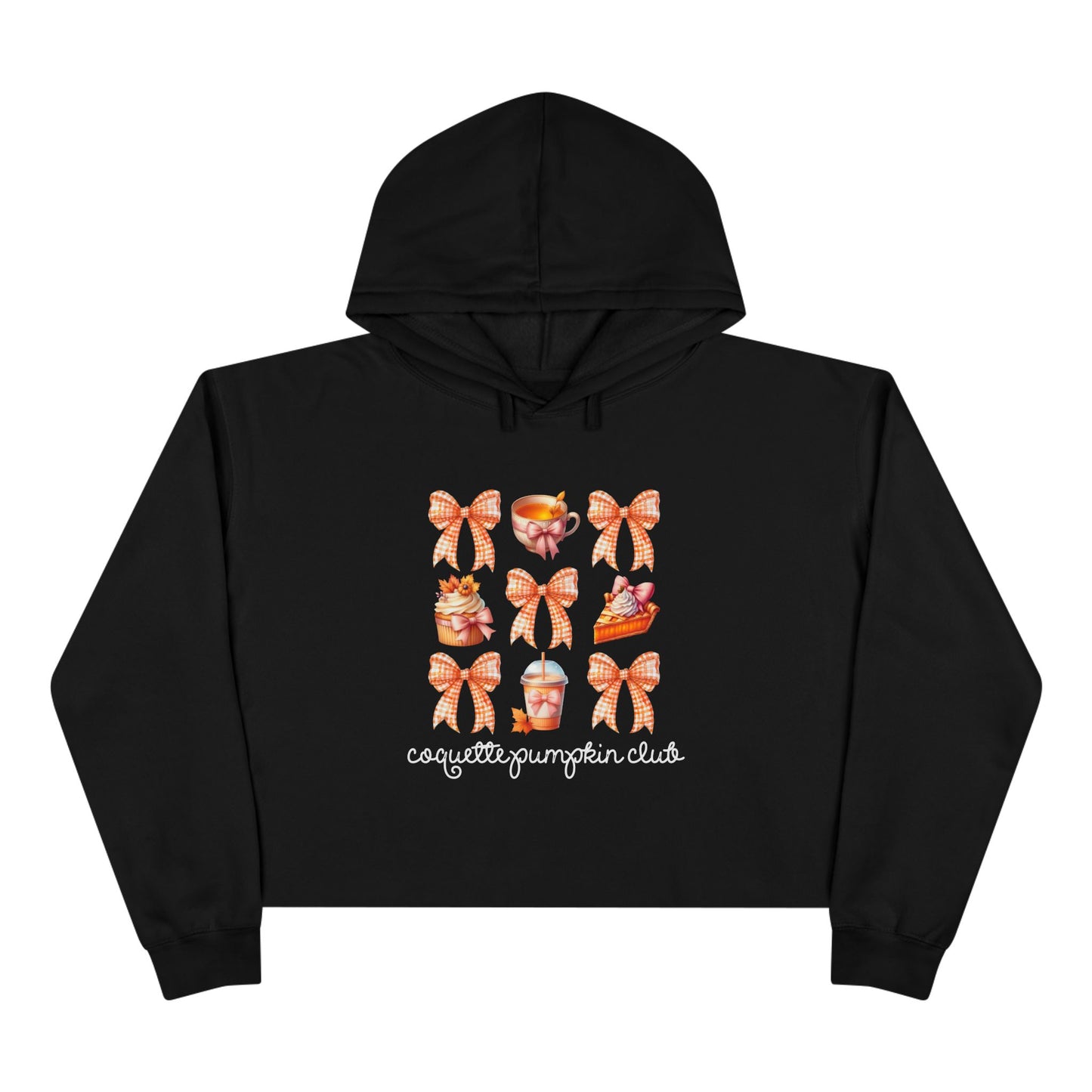 Coquette Pumpkin Club Crop Hoodie