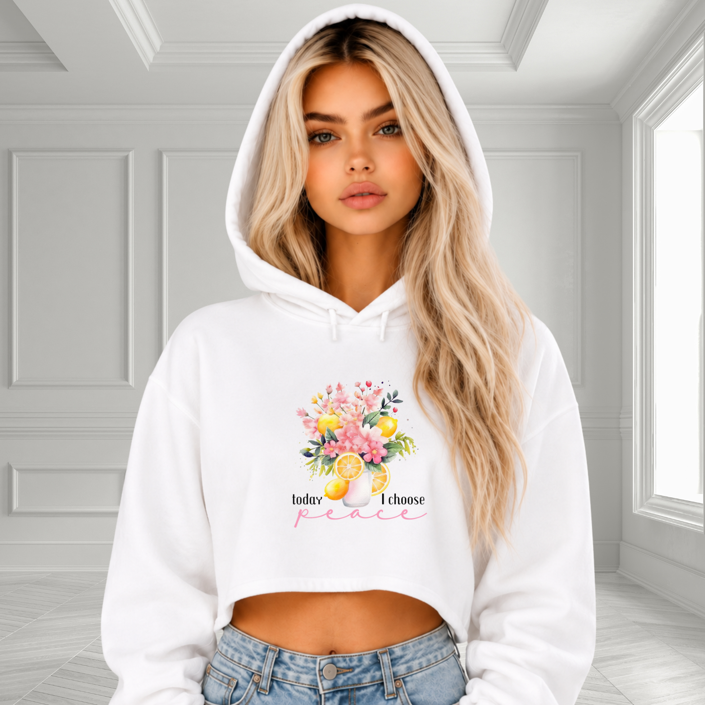 Today I Choose Peace Crop Hoodie