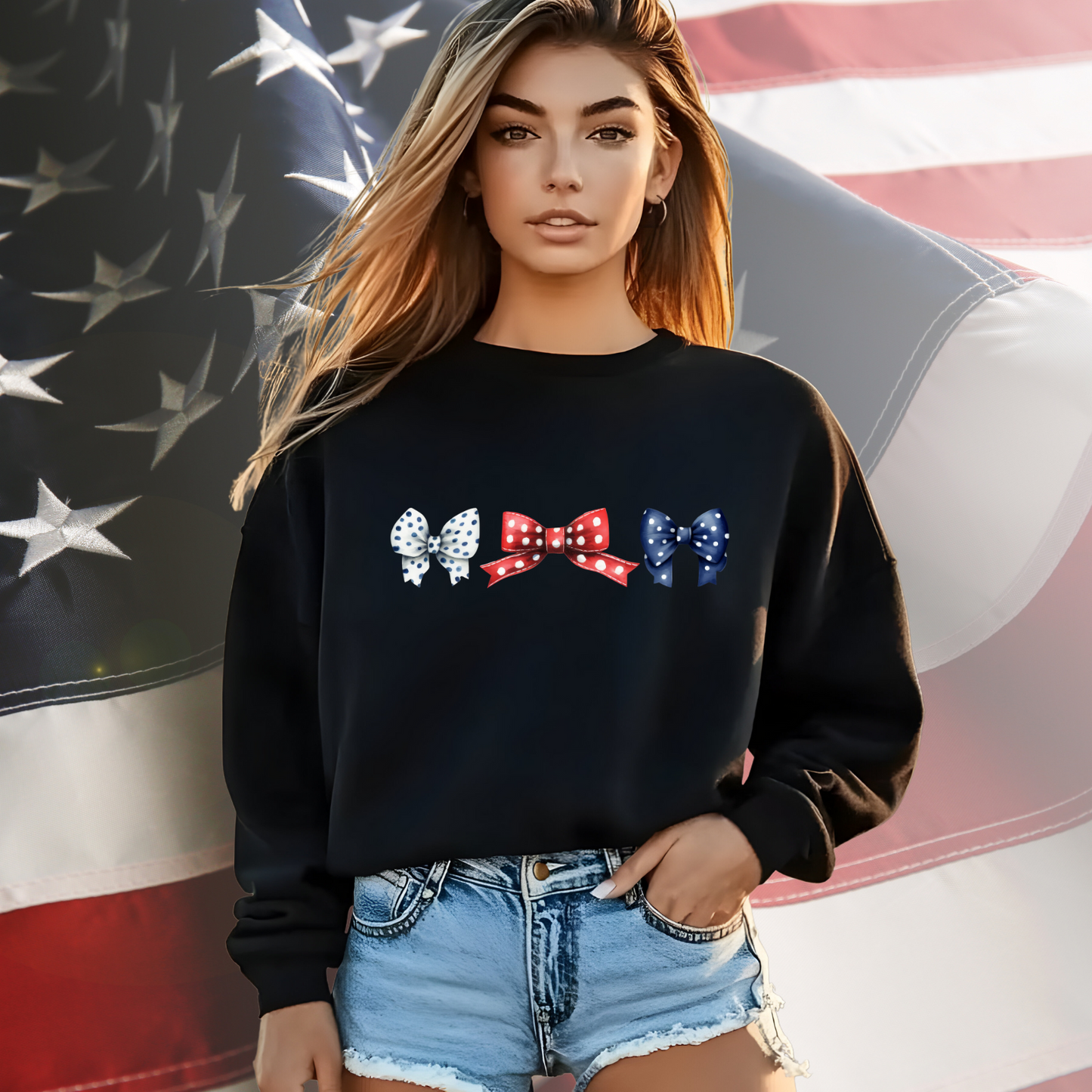 Patriotic Bows Crewneck Sweatshirt