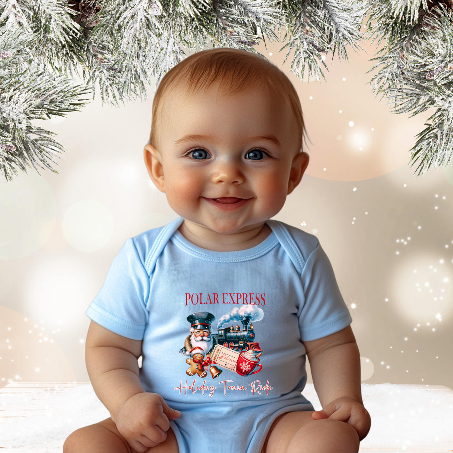 Polar Express Infant Short Sleeve Onesie