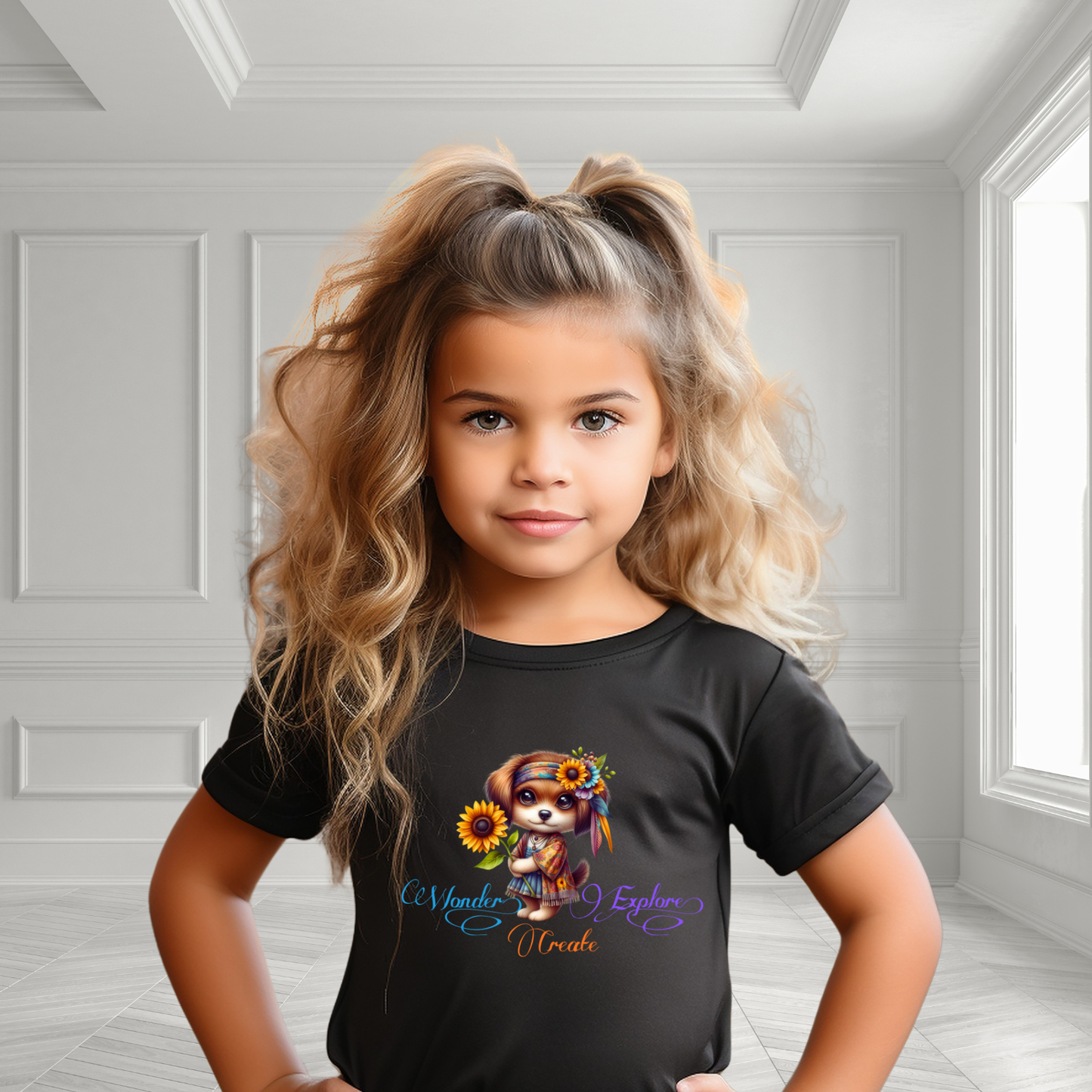 Wonder, Explore, Create Kid’s T-Shirt