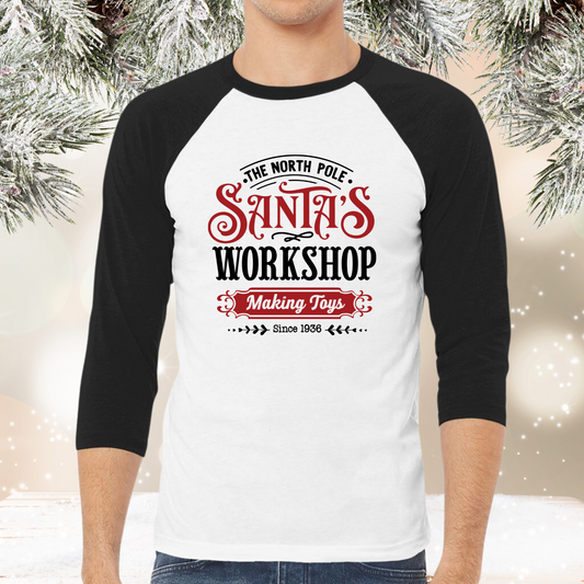 Santa’s Workshop Baseball Tee