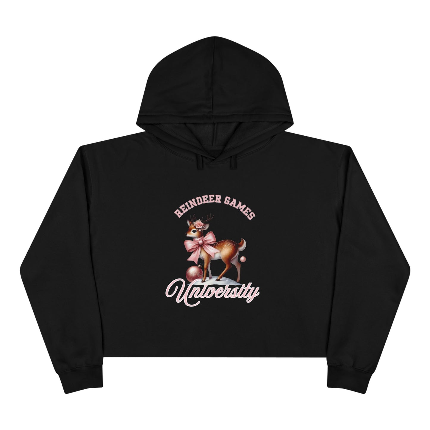 Reindeer Games University Crop Hoodie