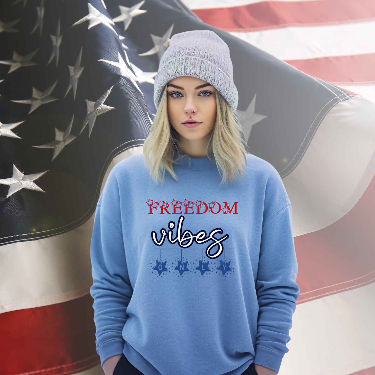 Freedom Vibes Only Crewneck Sweatshirt