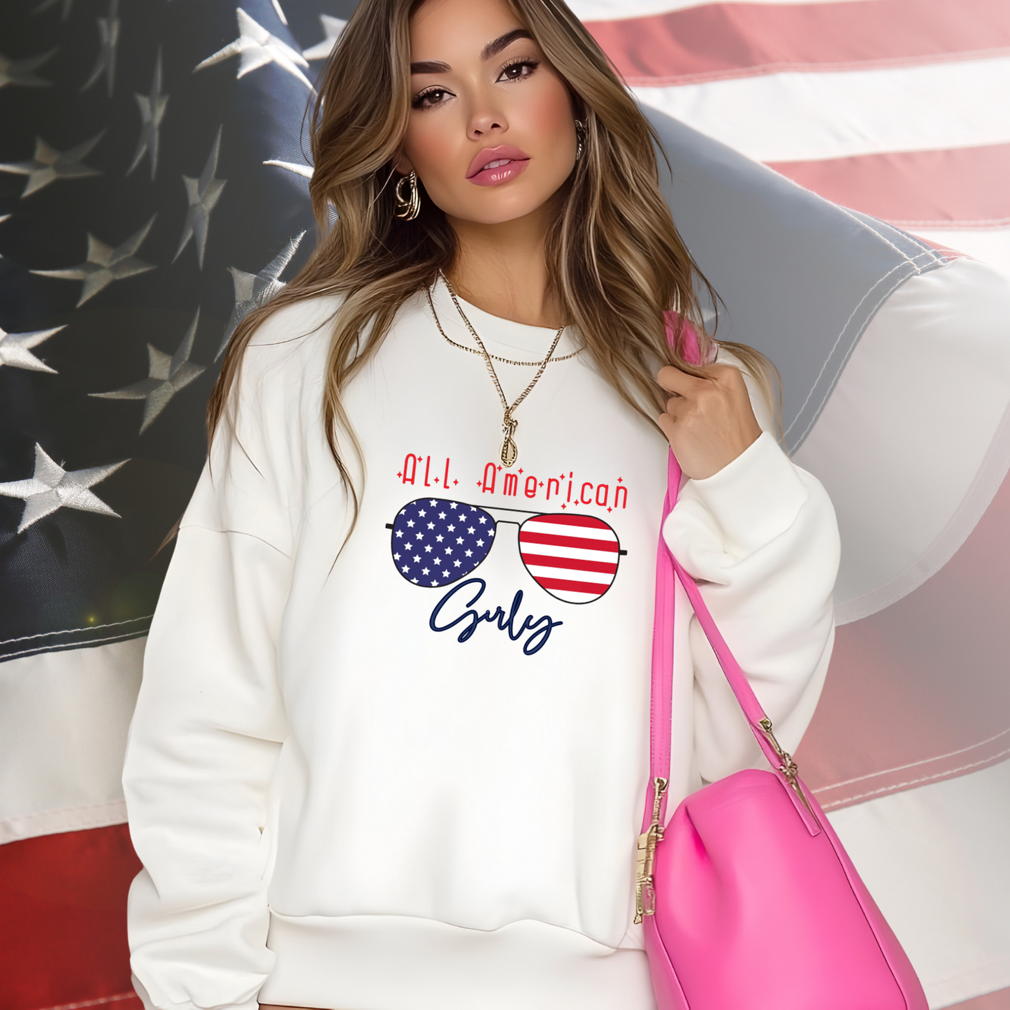All American Girly Crewneck Sweatshirt