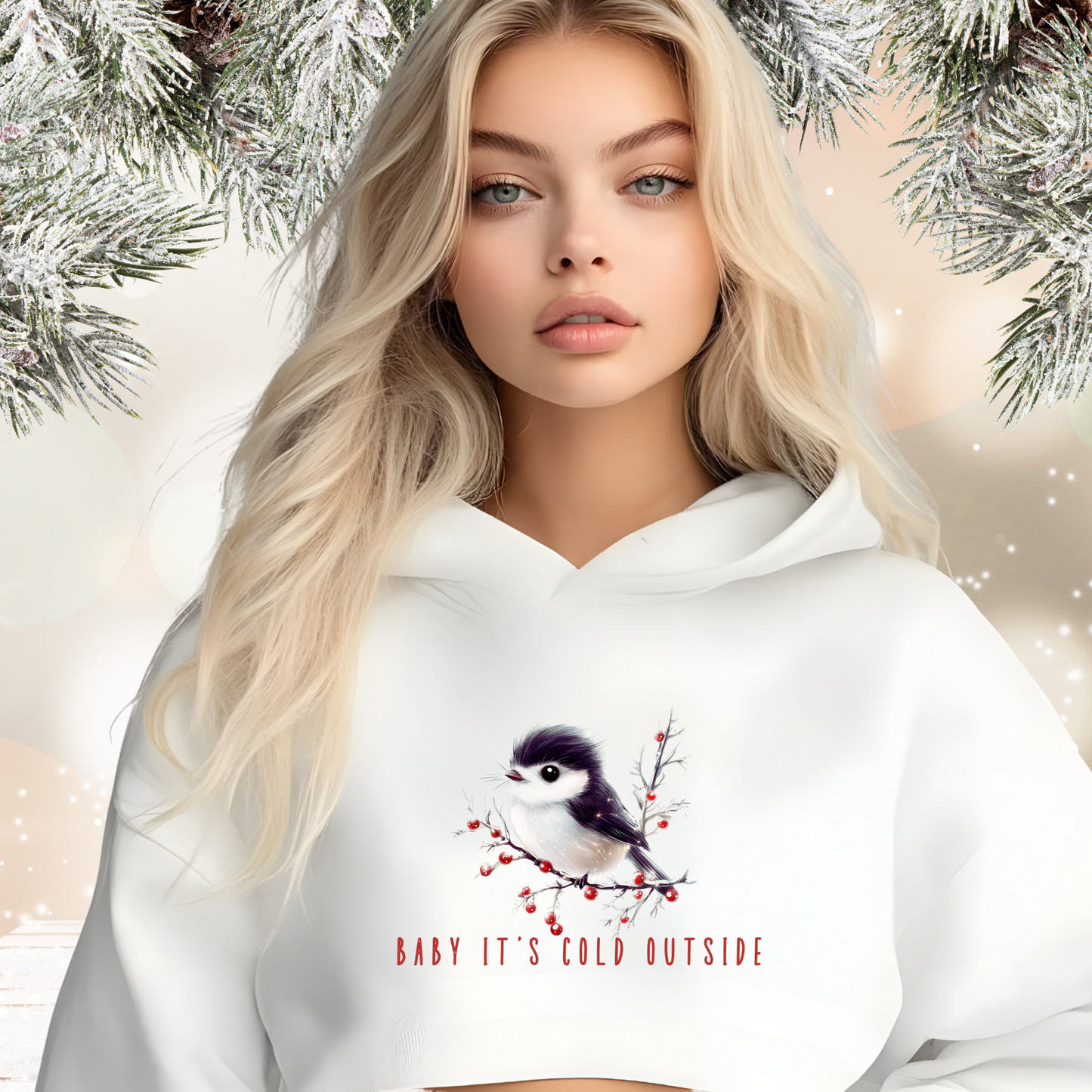 Baby It’s Cold Outside Crop Hoodie