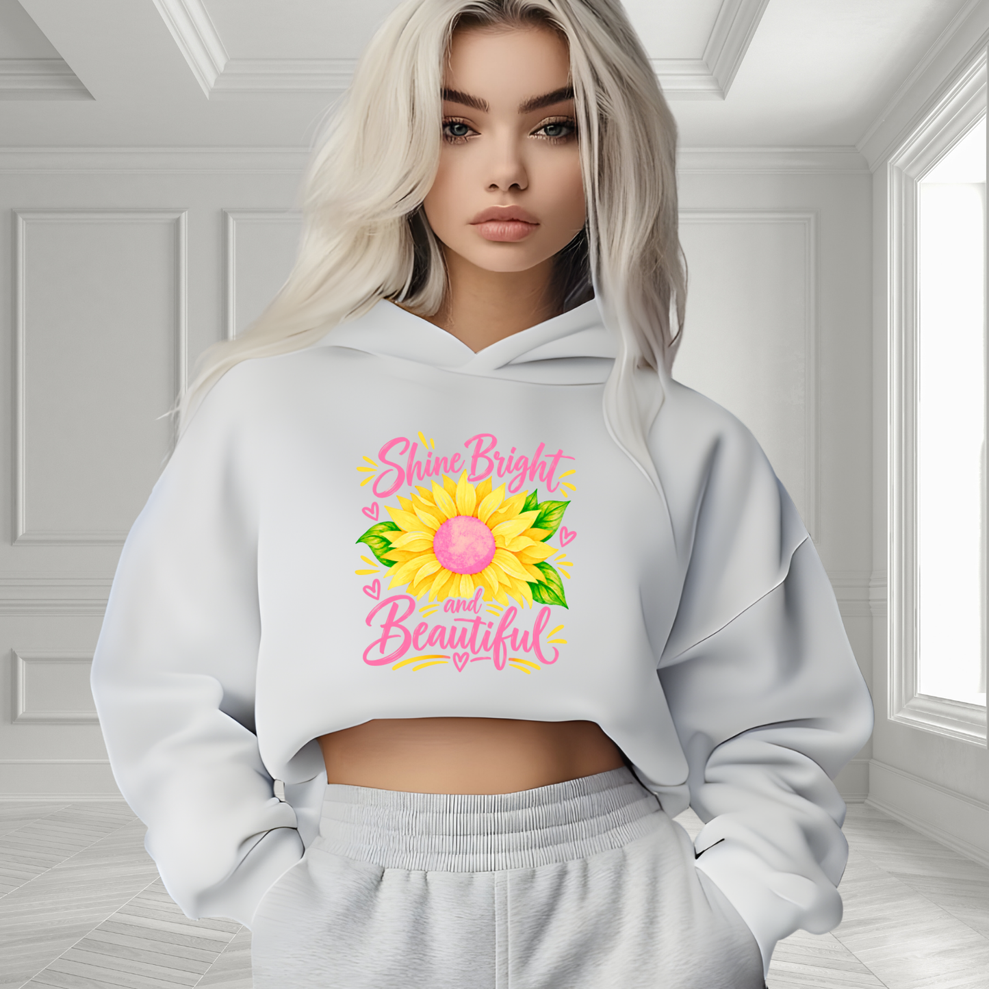 Shine Bright And Beautiful Crop Hoodie