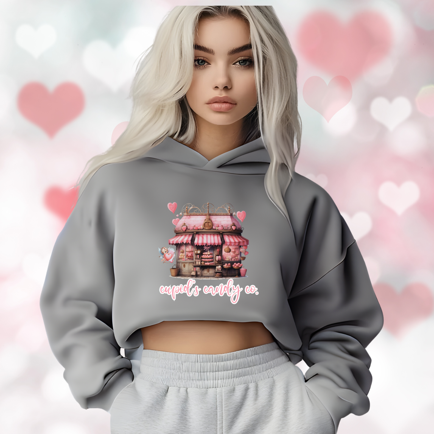 Cupid’s Candy Co. Crop Hoodie