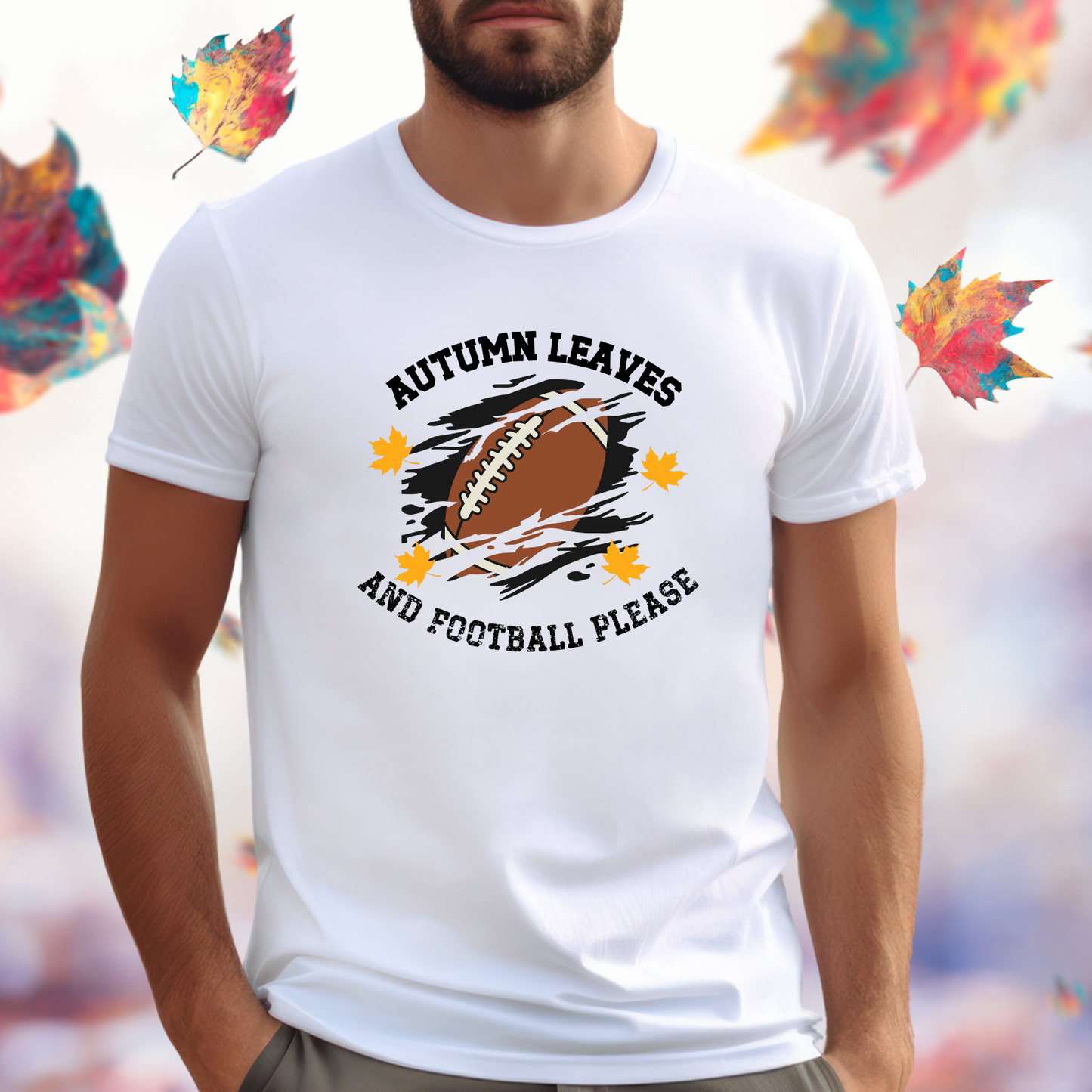 Autumn Leaves And Football Please T-Shirt