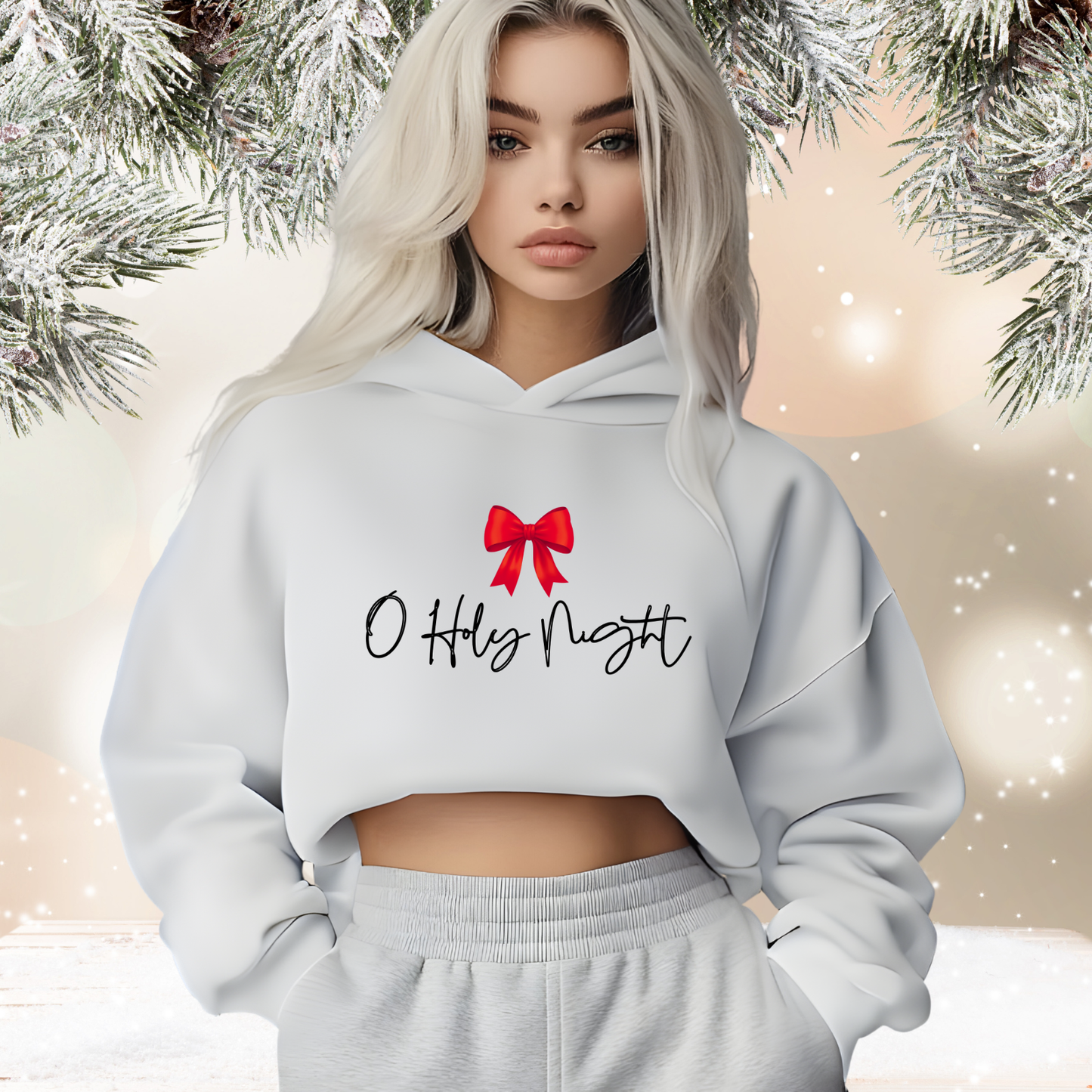 O Holy Night Crop Hoodie
