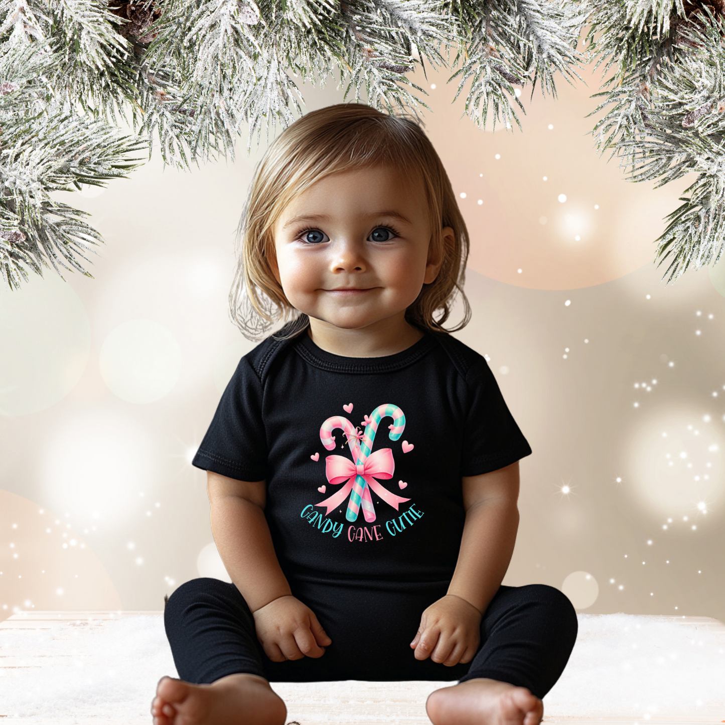Candy Cane Cutie Infant Short Sleeve Onesie