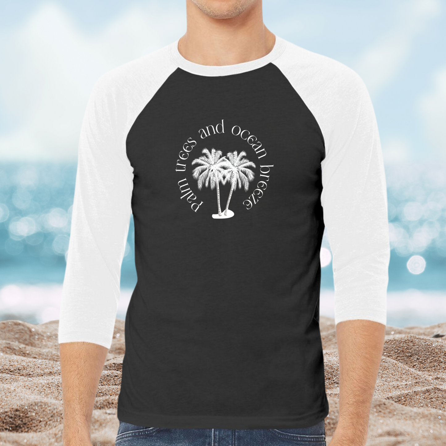 Palm Trees and Ocean Breeze Baseball Tee