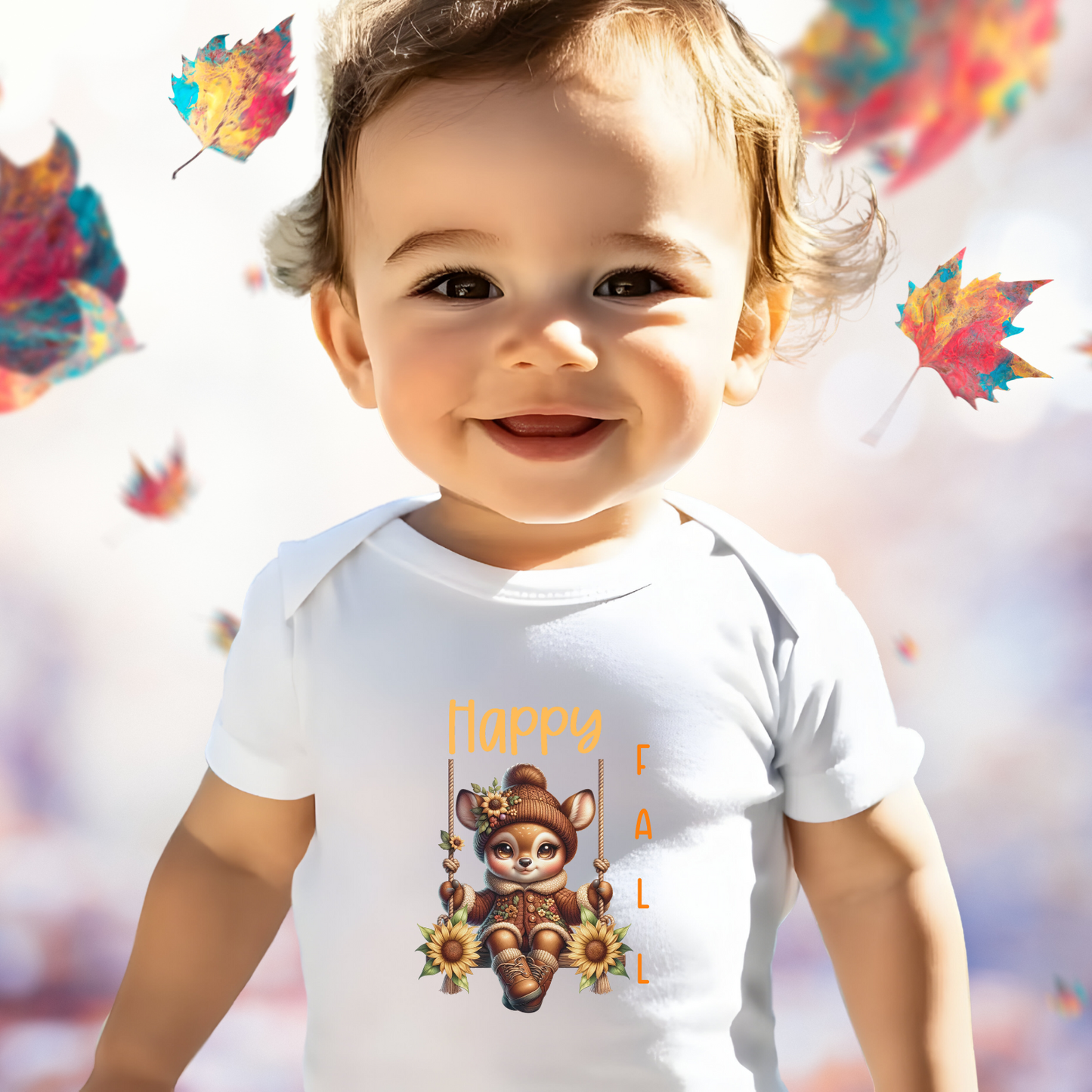 Happy Fall Infant Short Sleeve Onesie