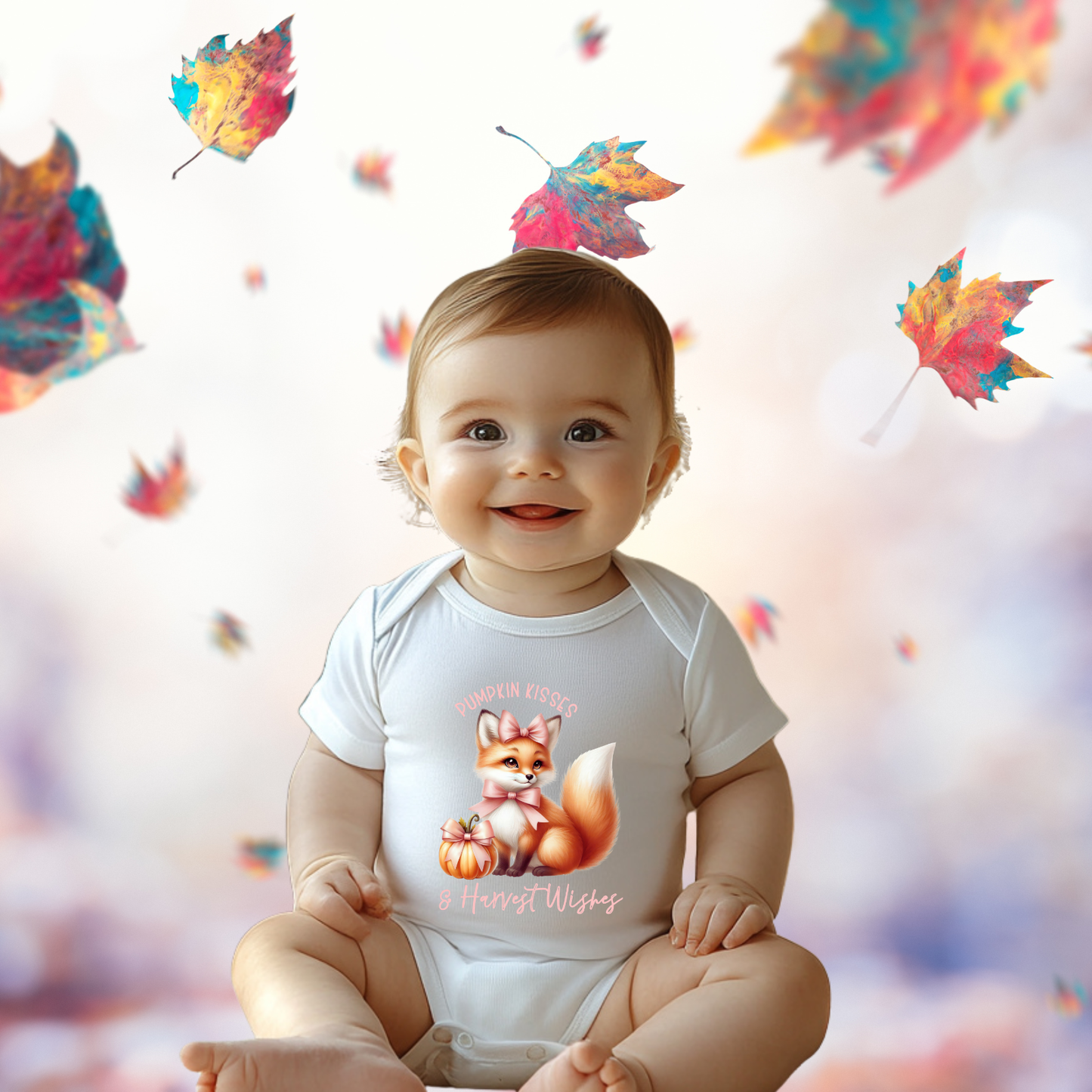 Pumpkin Kisses & Harvest Wishes Infant Short Sleeve Onesie