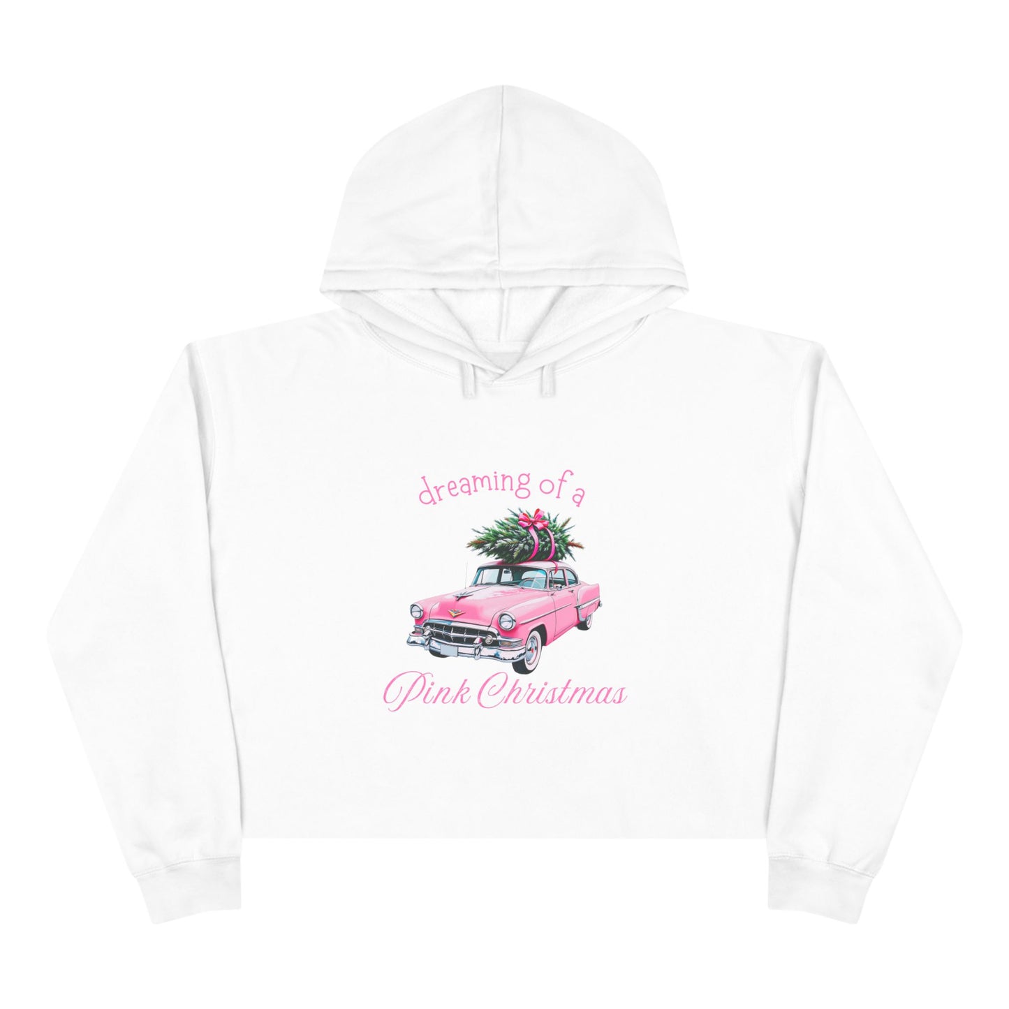 Dreaming Of A Pink Christmas Crop Hoodie