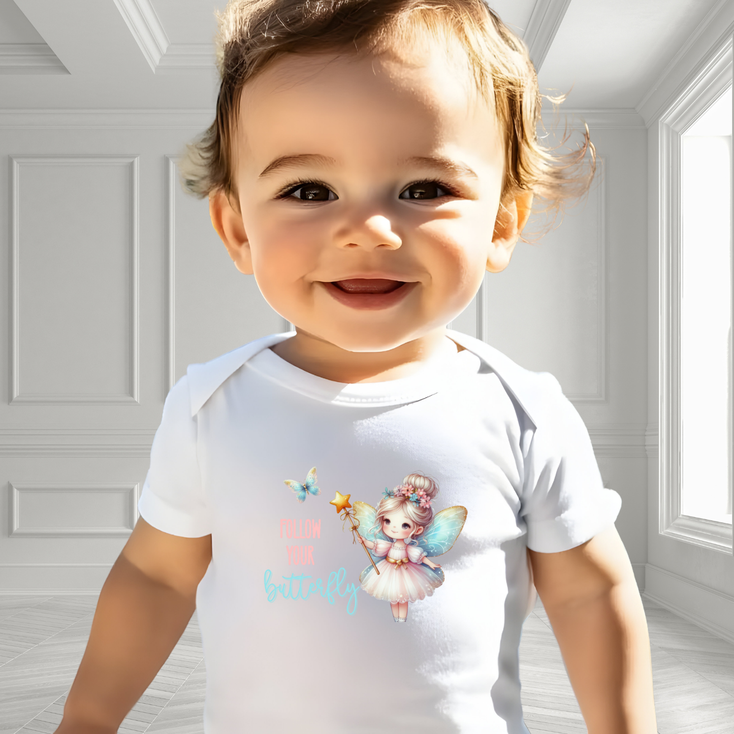 Follow Your Butterfly Infant Short Sleeve Onesie