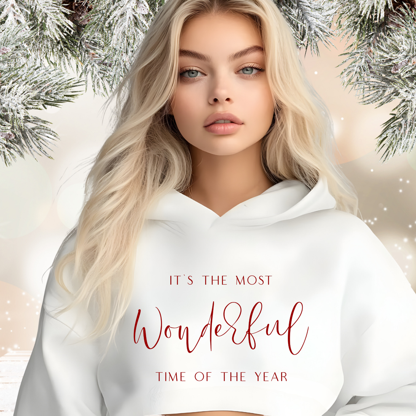 Most Wonderful Time Of The Year Crop Hoodie