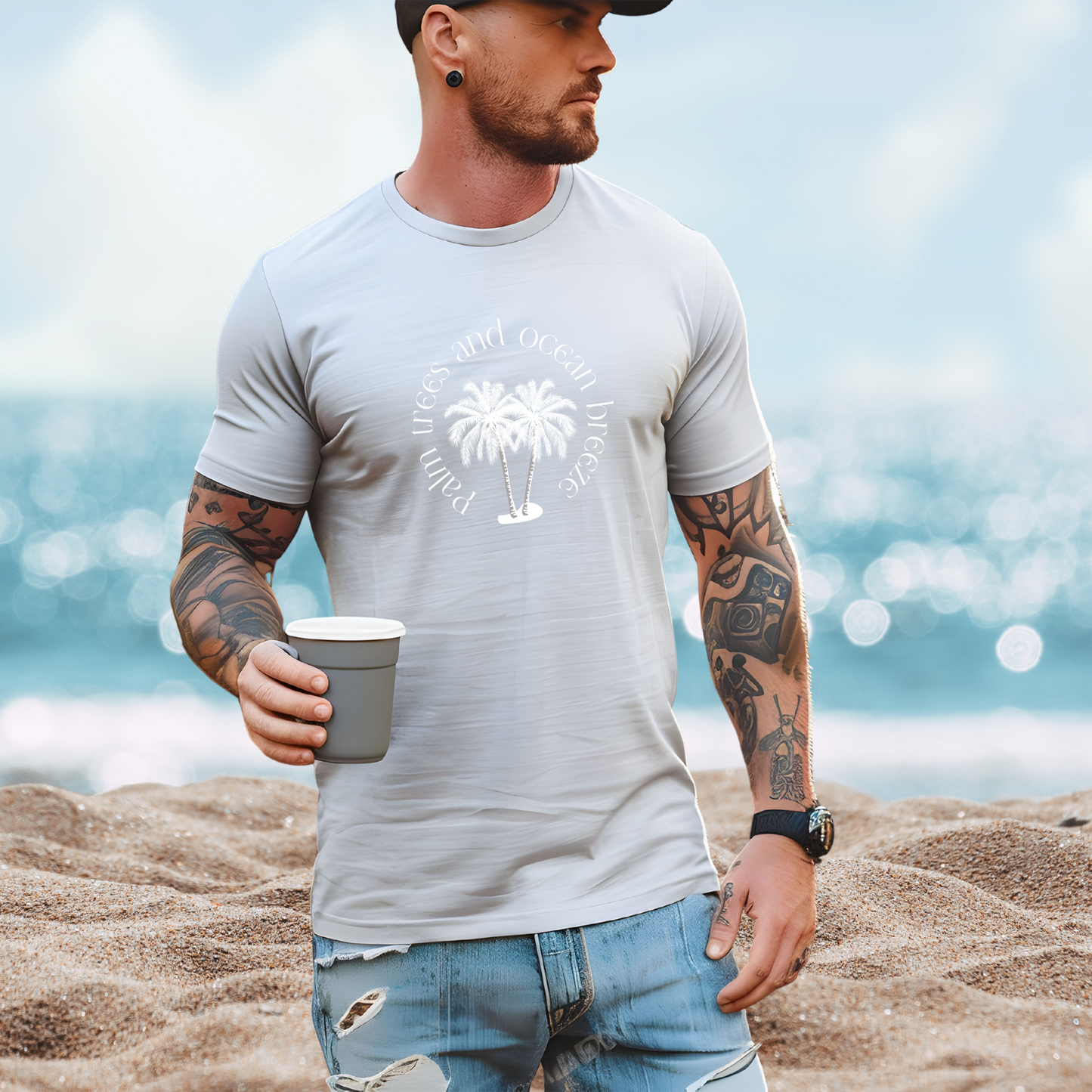 Palm Trees And Ocean Breeze T-Shirt