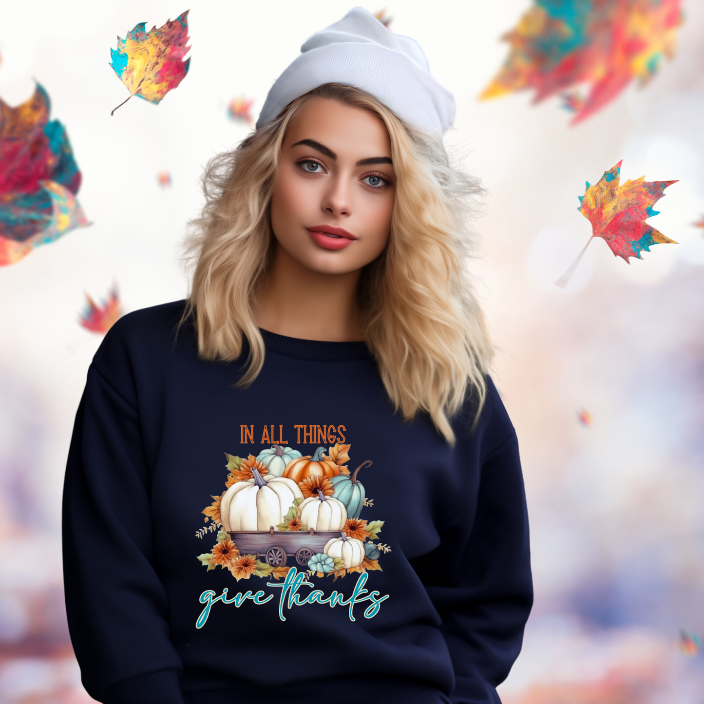 In All Things Give Thanks Crewneck Sweatshirt