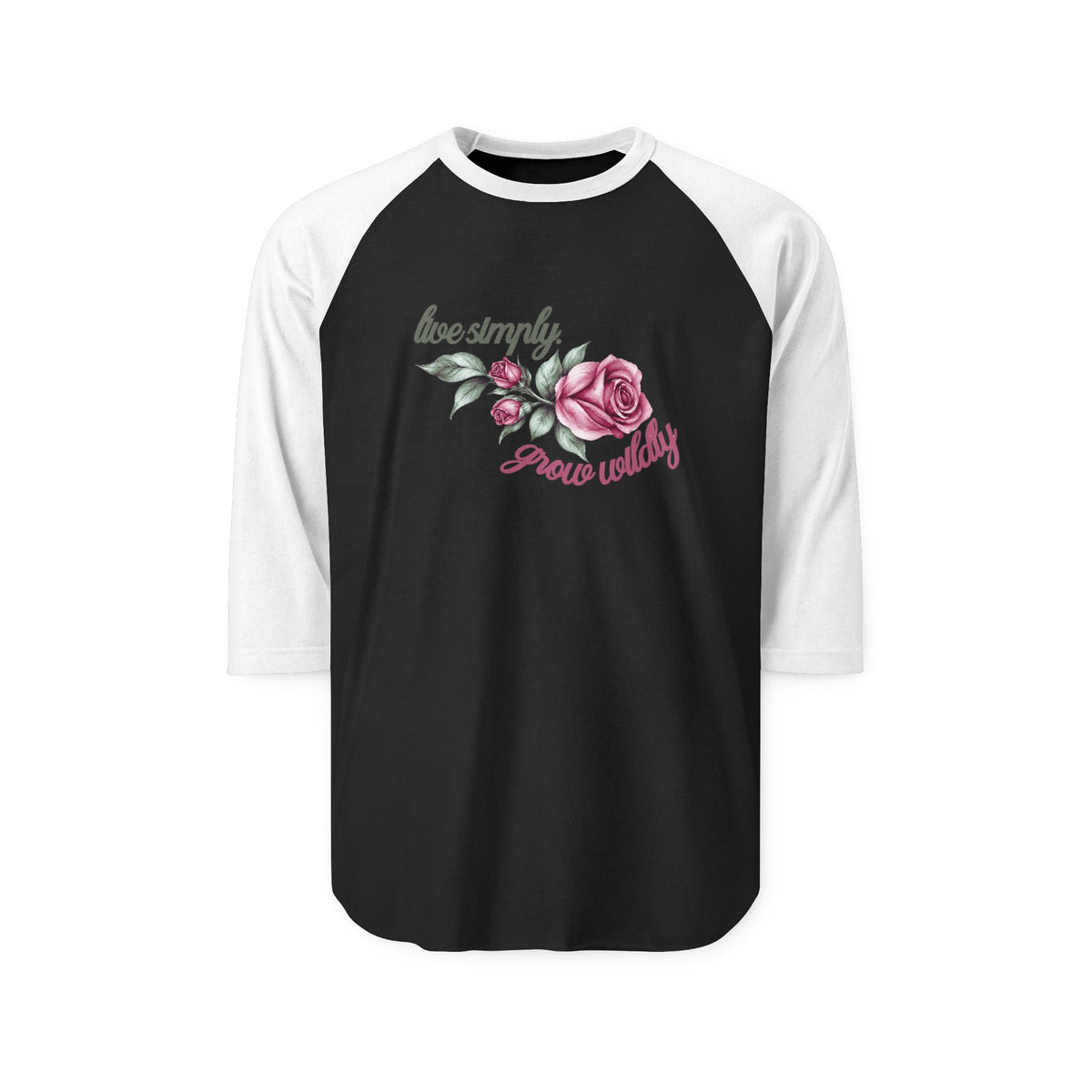 Live Simply, Grow Wildly Baseball Tee
