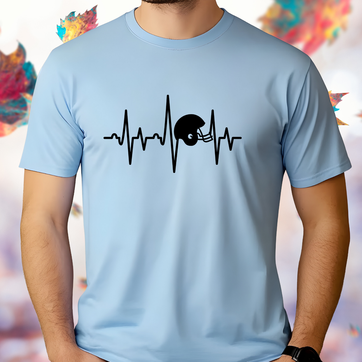 Football Helmet Heartbeat T-Shirt