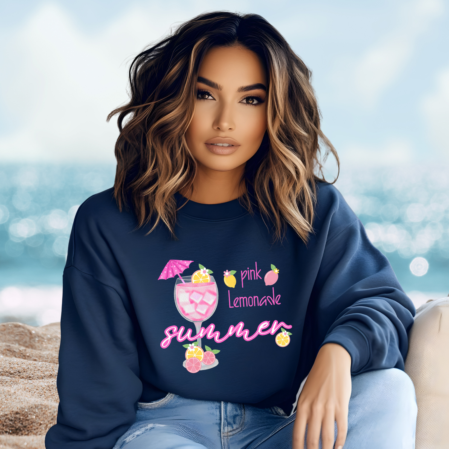 Pink Lemonade Summer Crewneck Sweatshirt