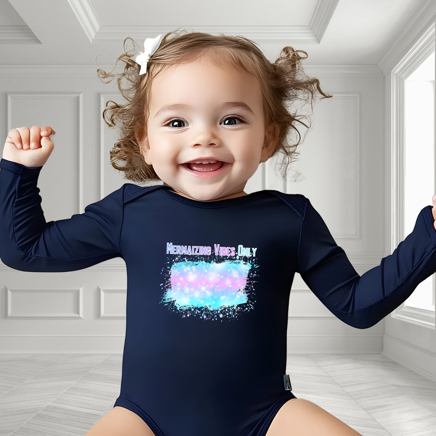 Mermaizing Vibes Only Infant Long Sleeve Onesie