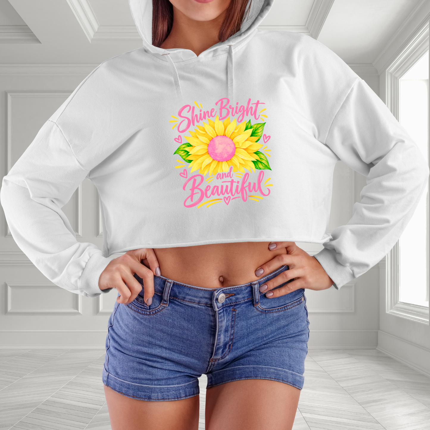 Shine Bright And Beautiful Crop Hoodie