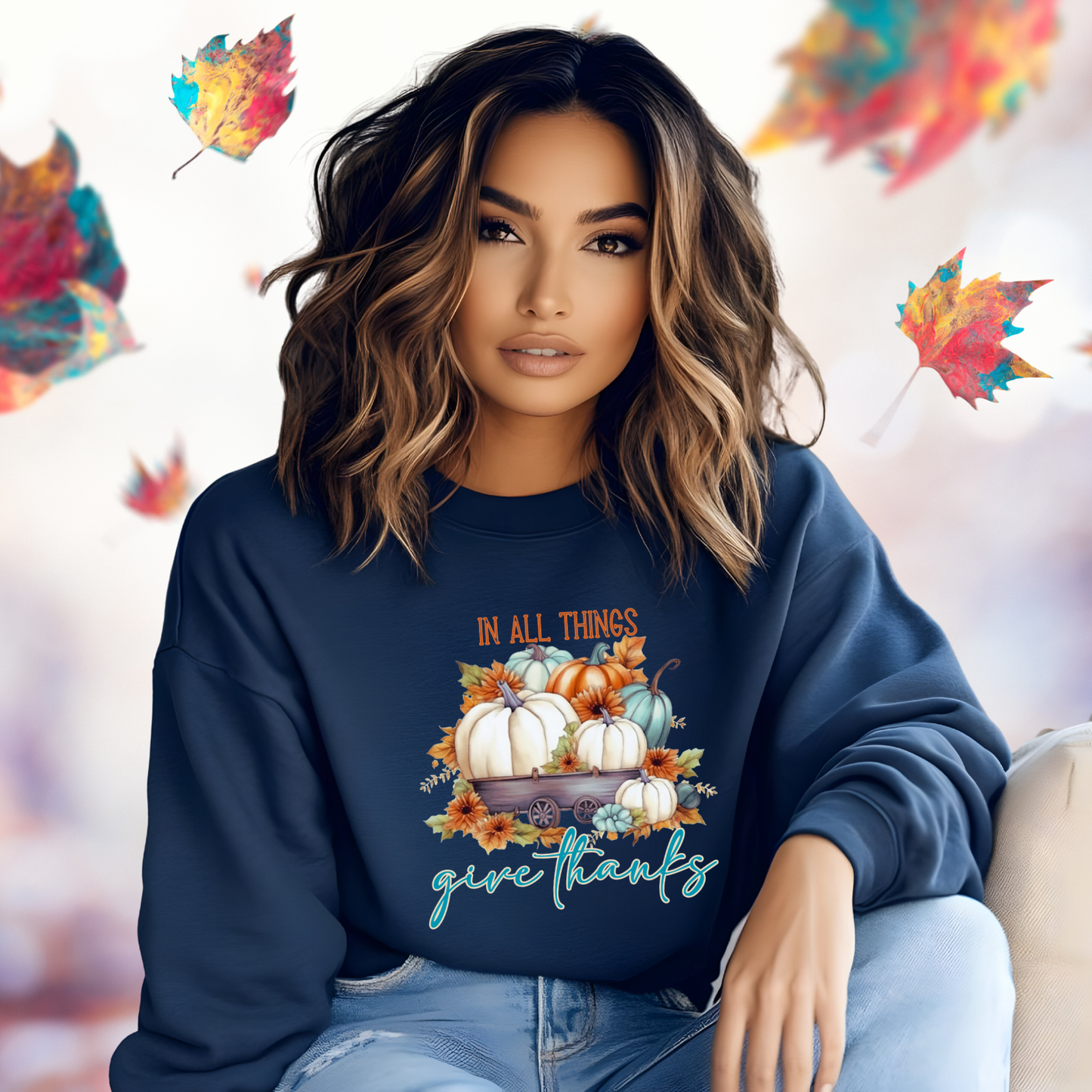 In All Things Give Thanks Crewneck Sweatshirt