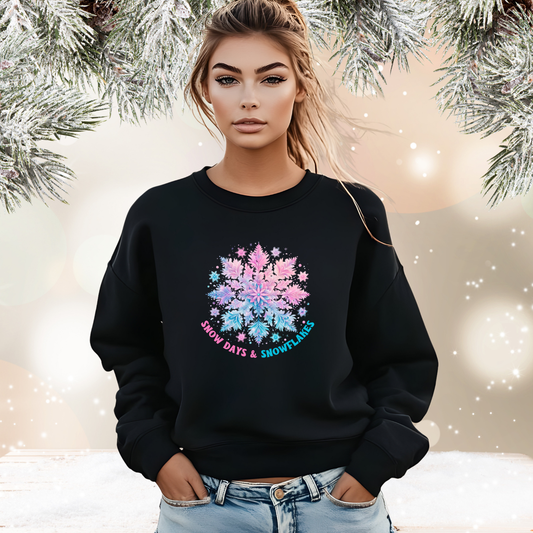 Snow Days & Snowflakes Crewneck Sweatshirt