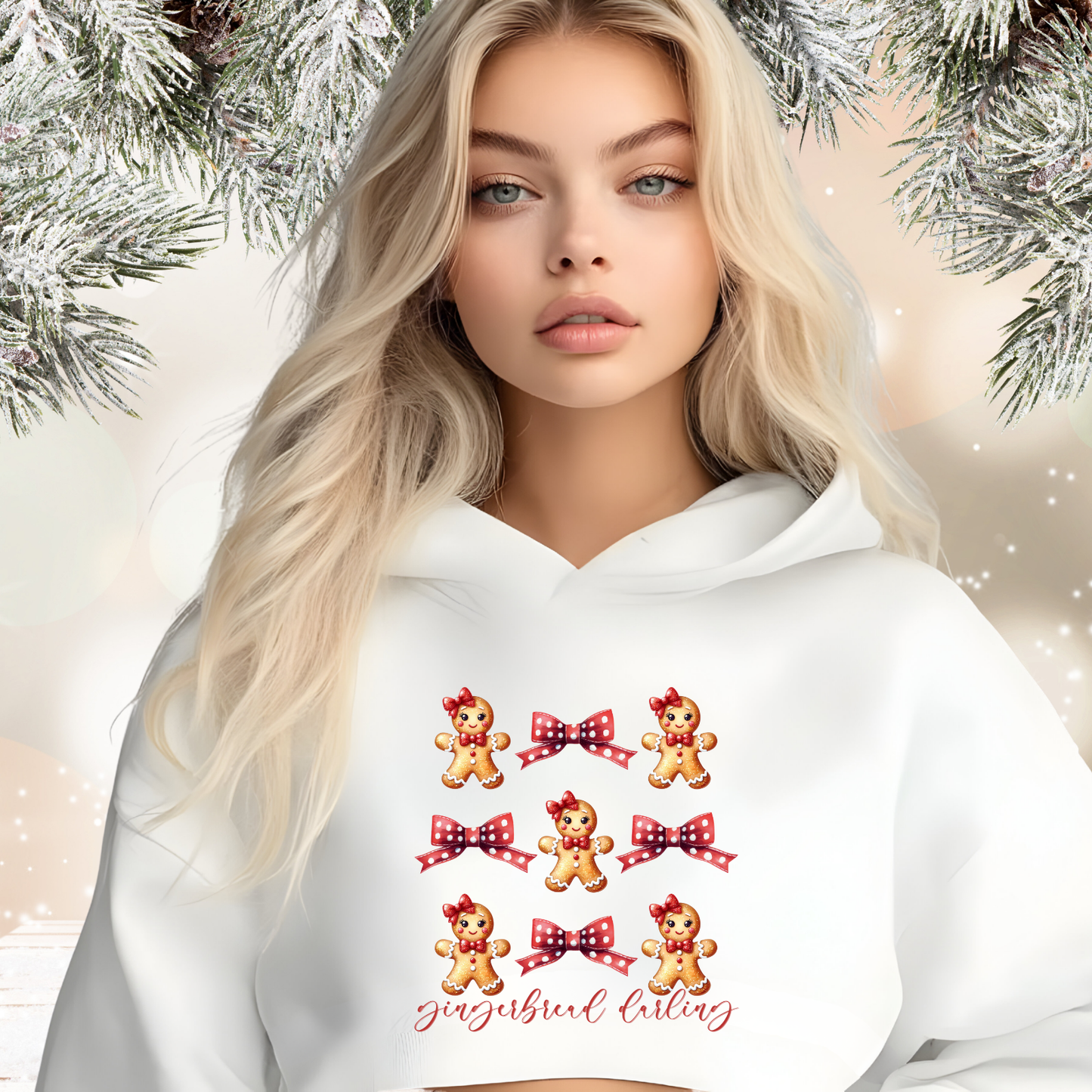 Gingerbread Darling Crop Hoodie