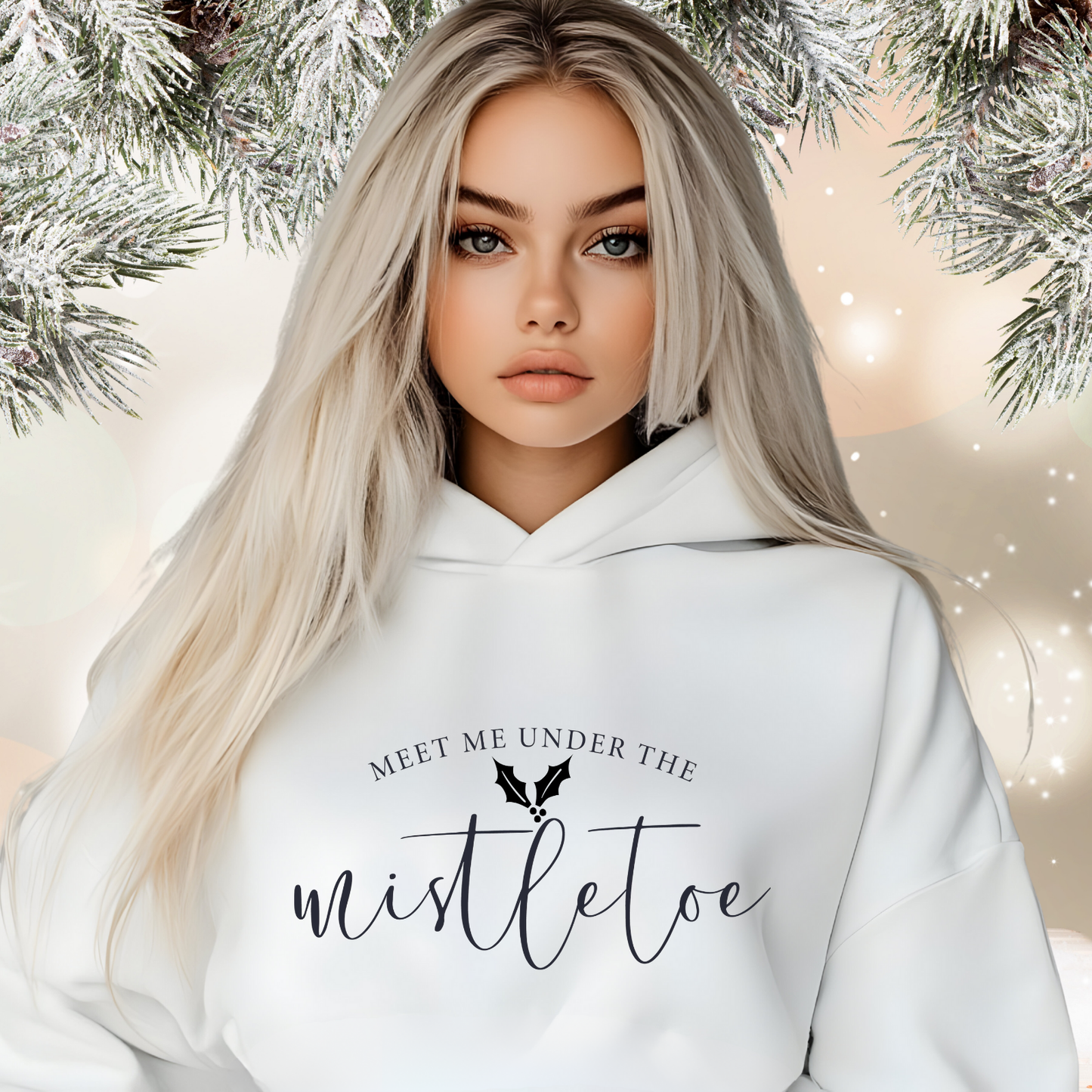 Meet Me Under The Mistletoe Crop Hoodie