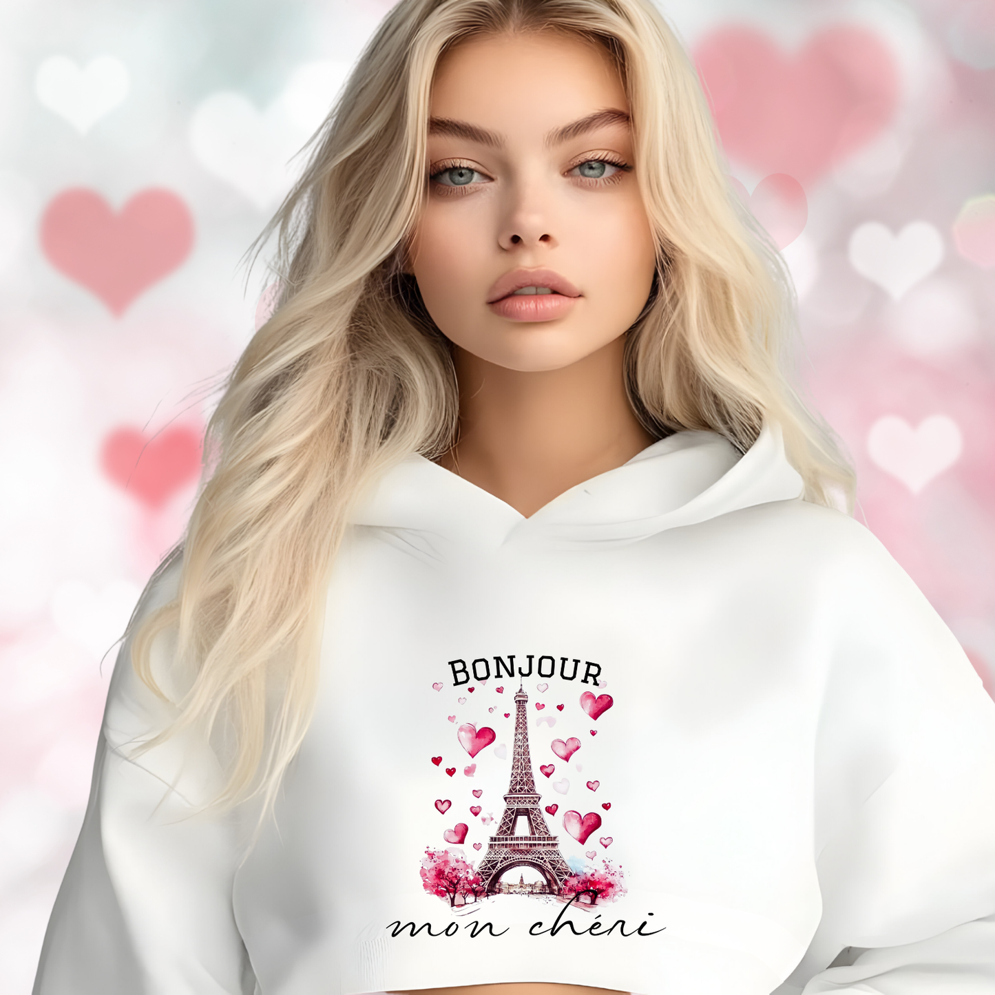 Bonjour Mon Chéri Crop Hoodie