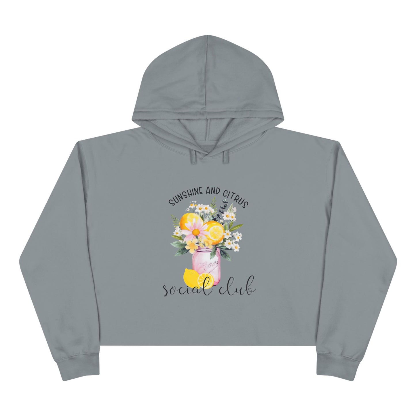 Sunshine And Citrus Social Club Crop Hoodie