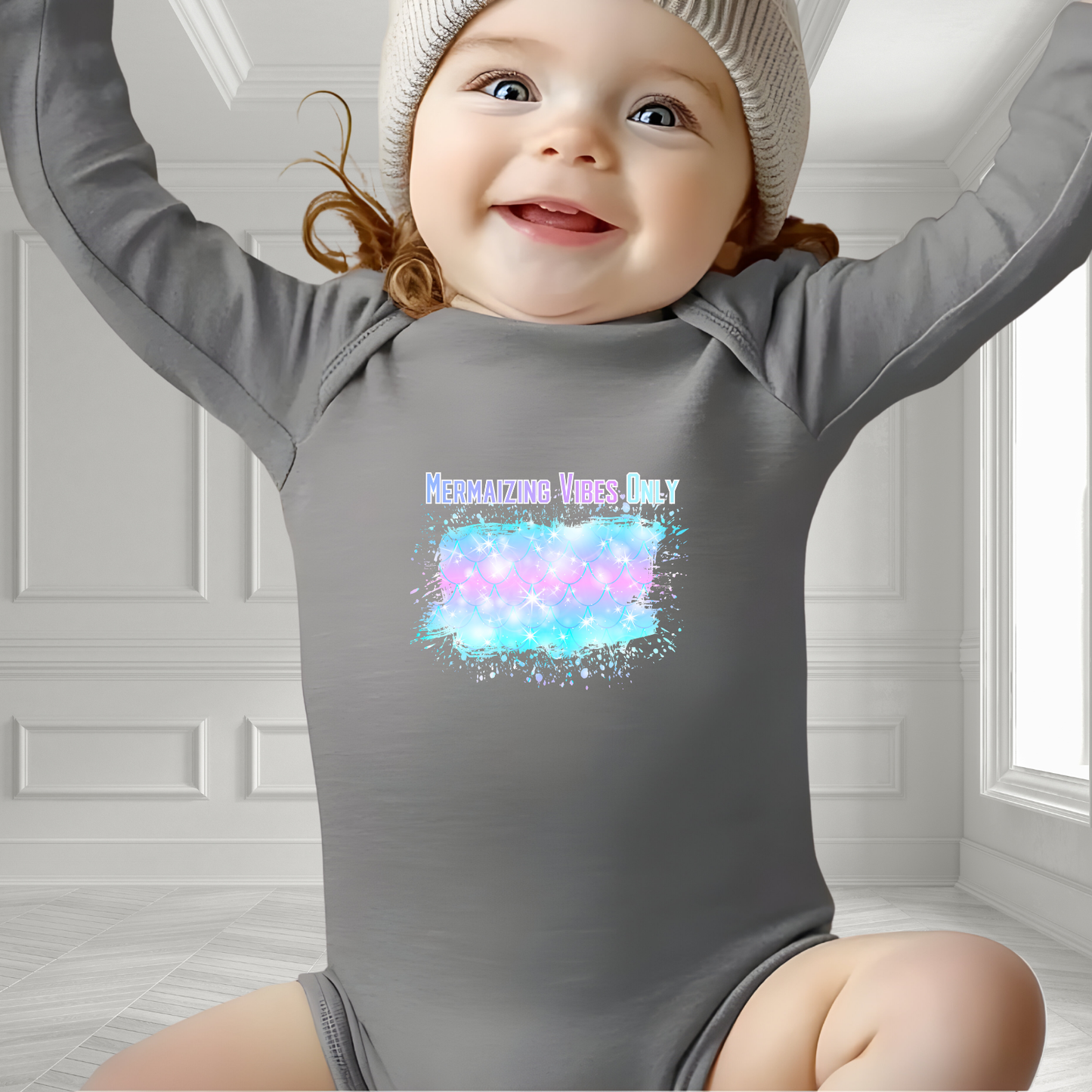 Mermaizing Vibes Only Infant Long Sleeve Onesie