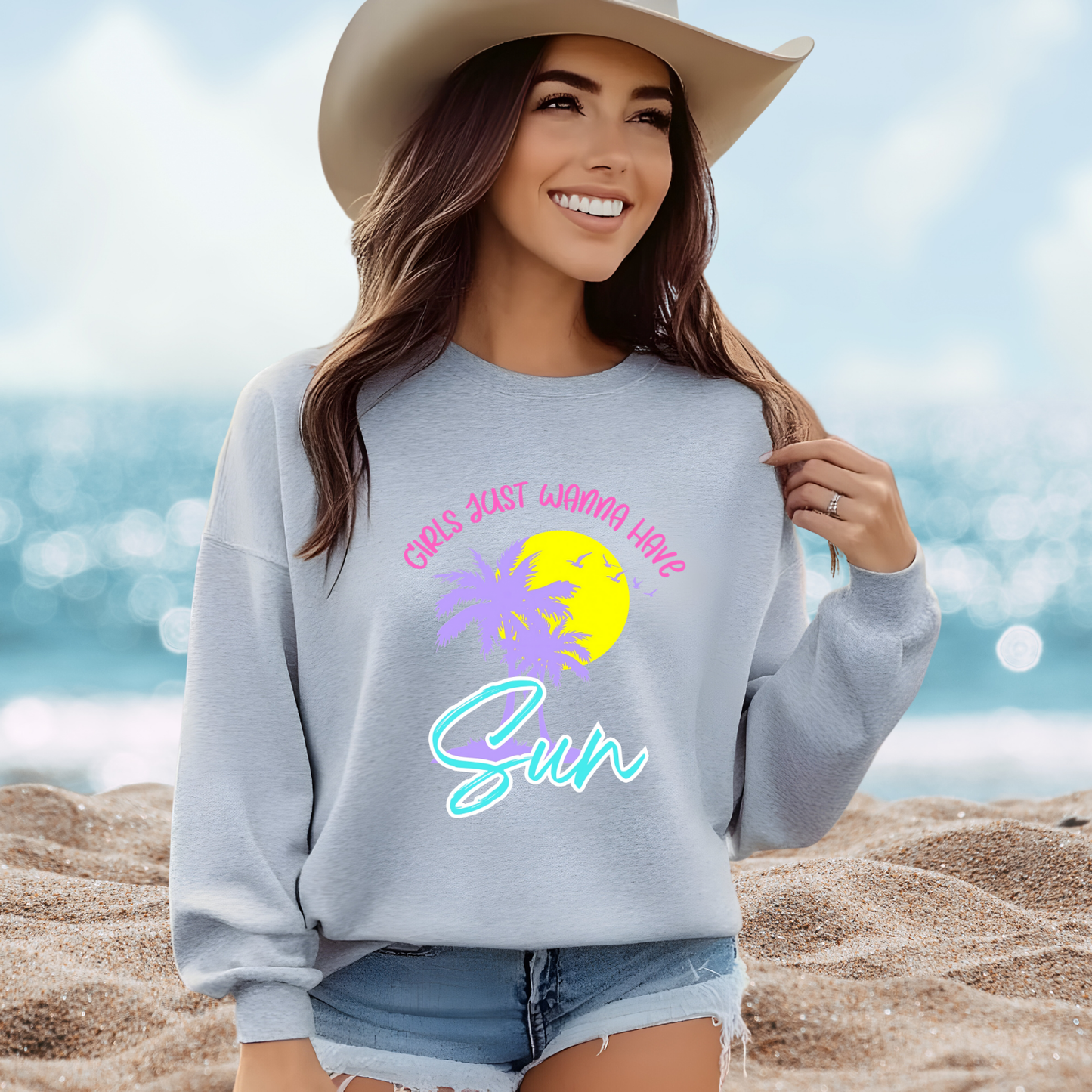 Girls Just Wanna Have Sun Crewneck Sweatshirt