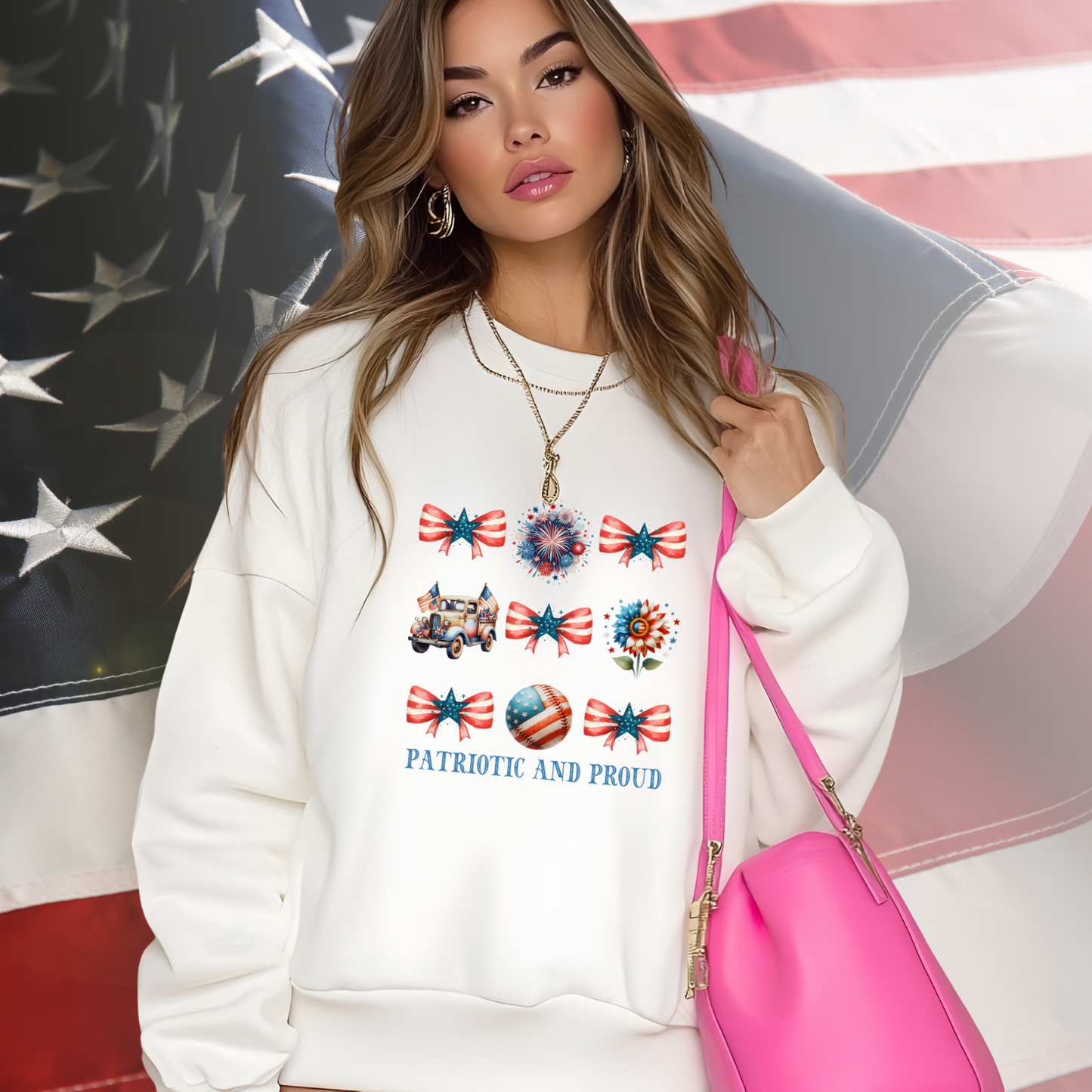 Patriotic And Proud Crewneck Sweatshirt
