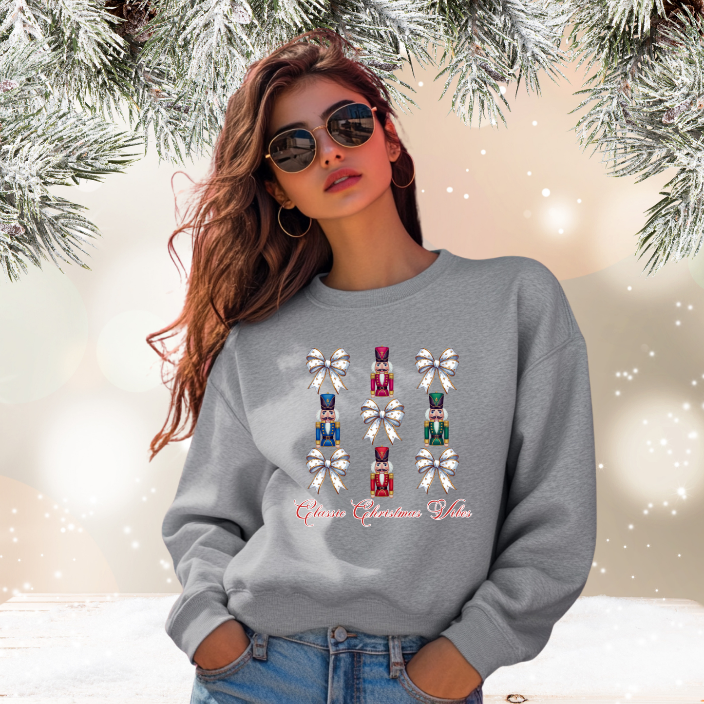 Classic Christmas Vibes Crewneck Sweatshirt