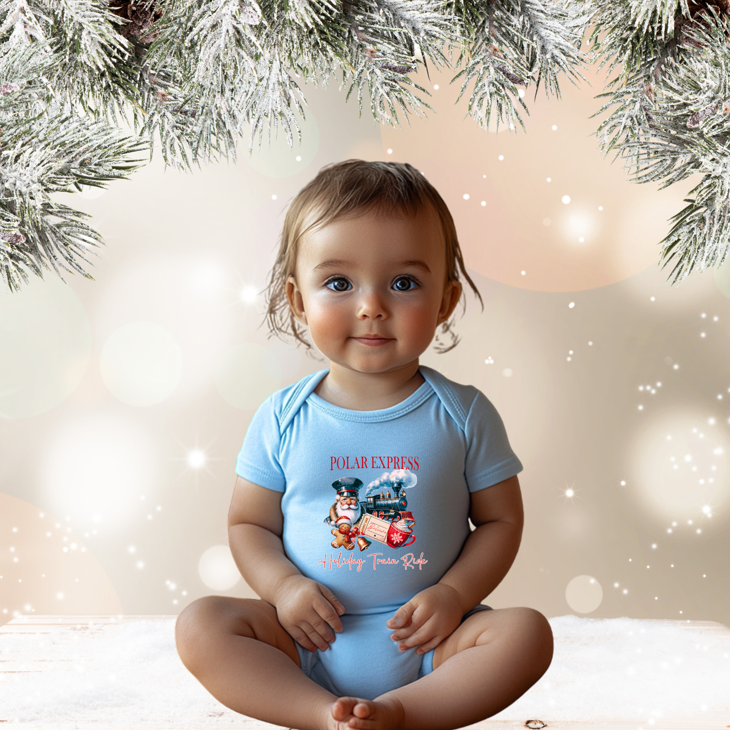 Polar Express Infant Short Sleeve Onesie