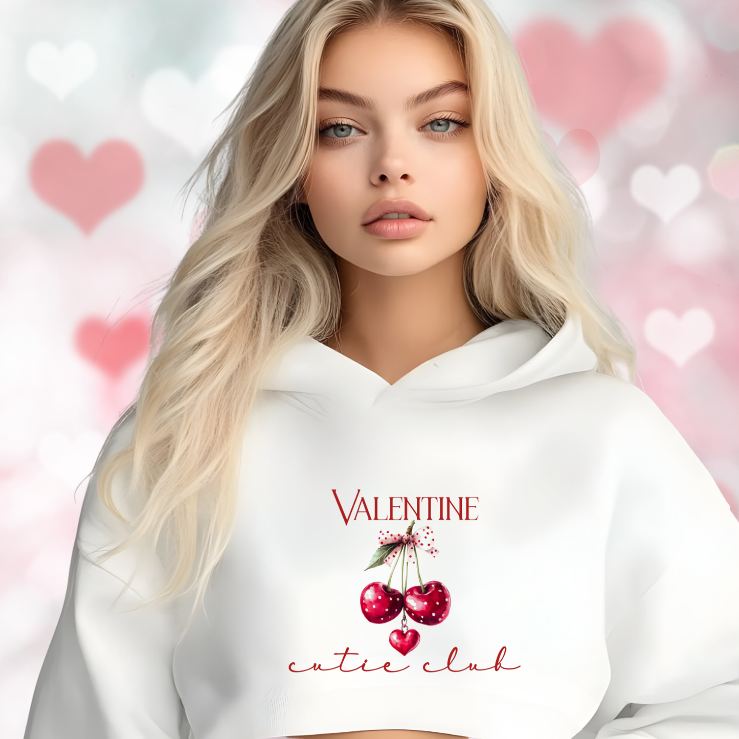 Valentine Cutie Club Crop Hoodie