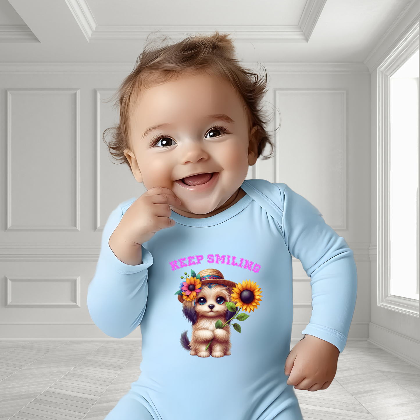 Keep Smiling Infant Long Sleeve Onesie