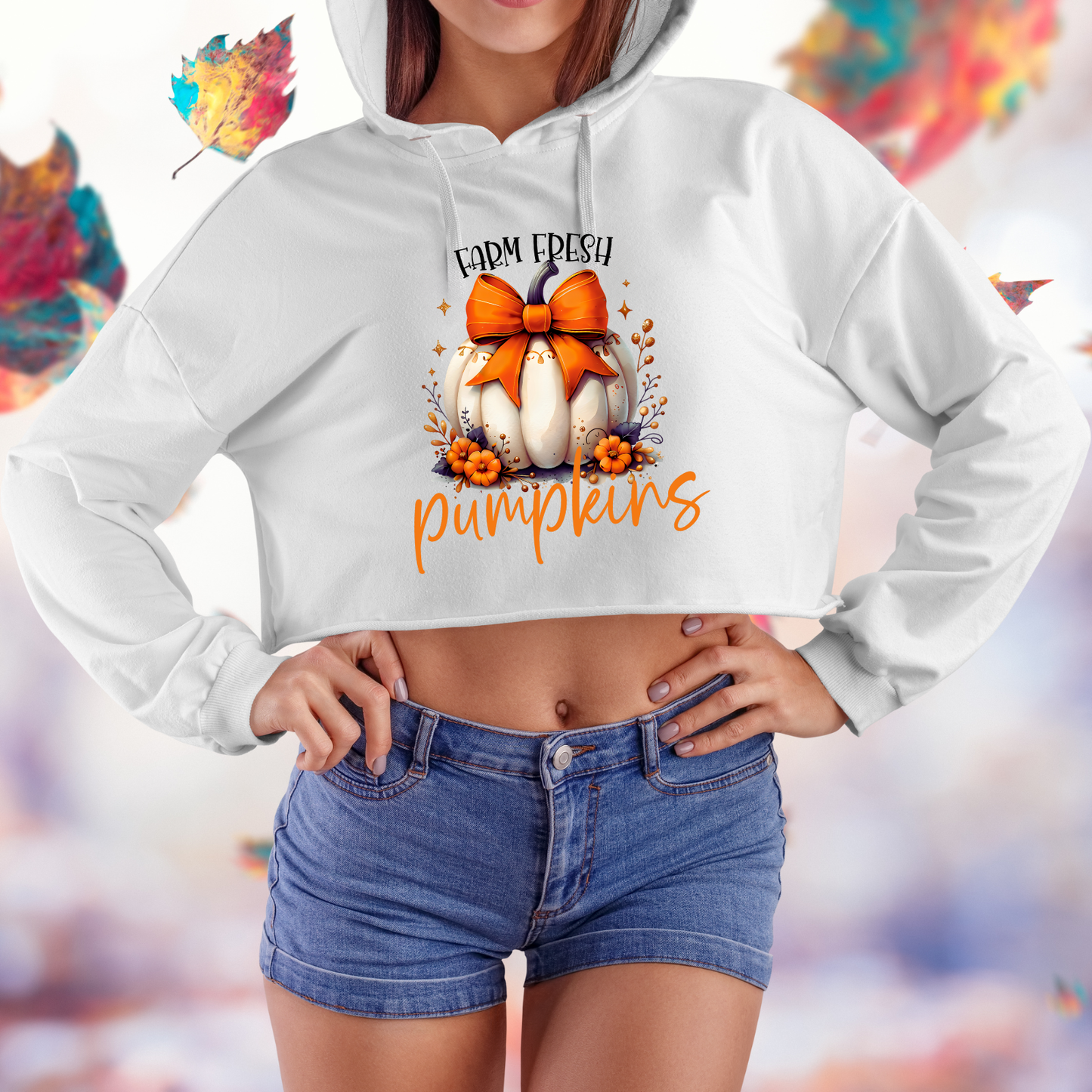 Farm Fresh Pumpkins Crop Hoodie