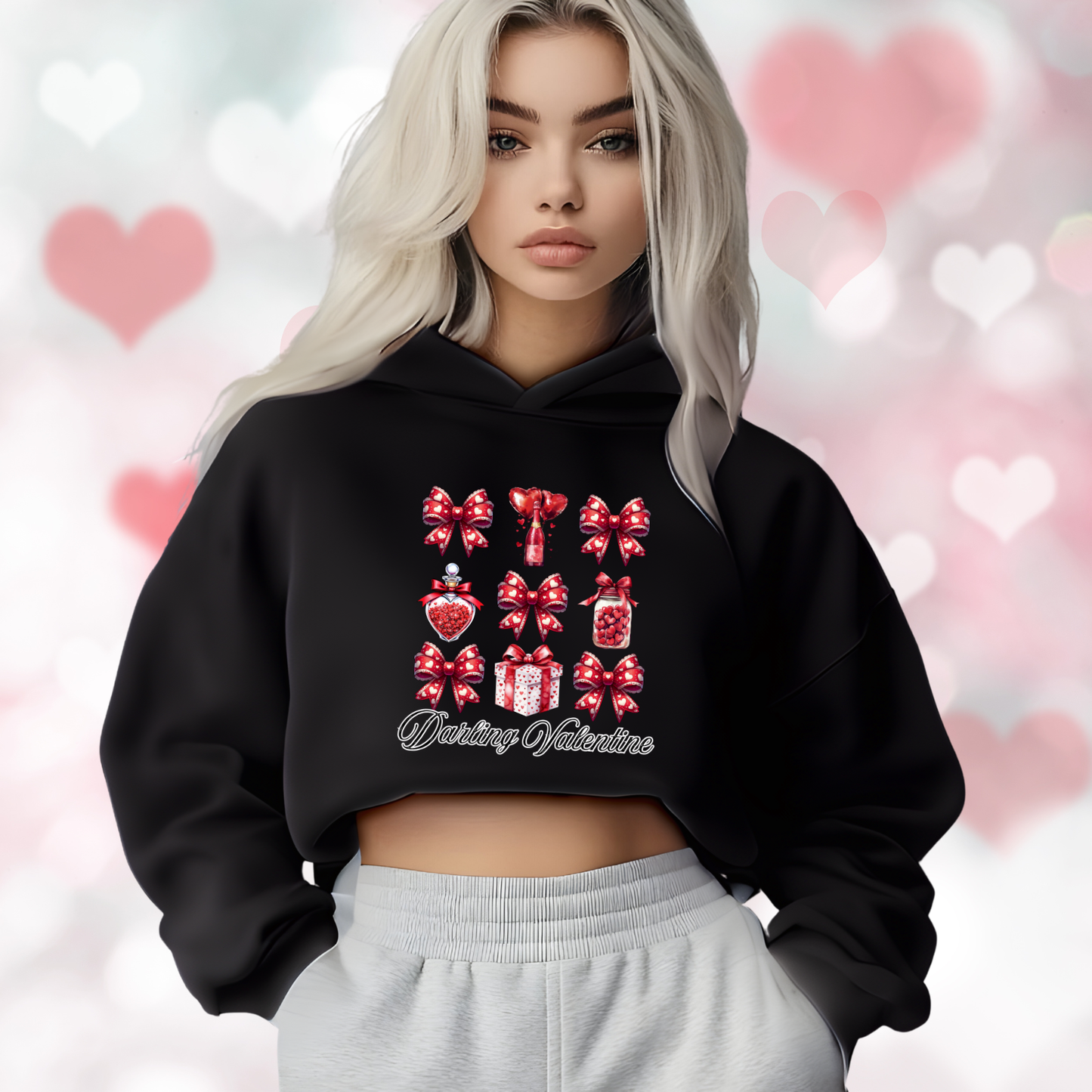 Darling Valentine Crop Hoodie