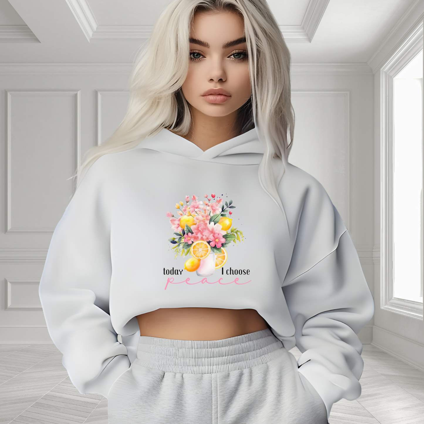 Today I Choose Peace Crop Hoodie