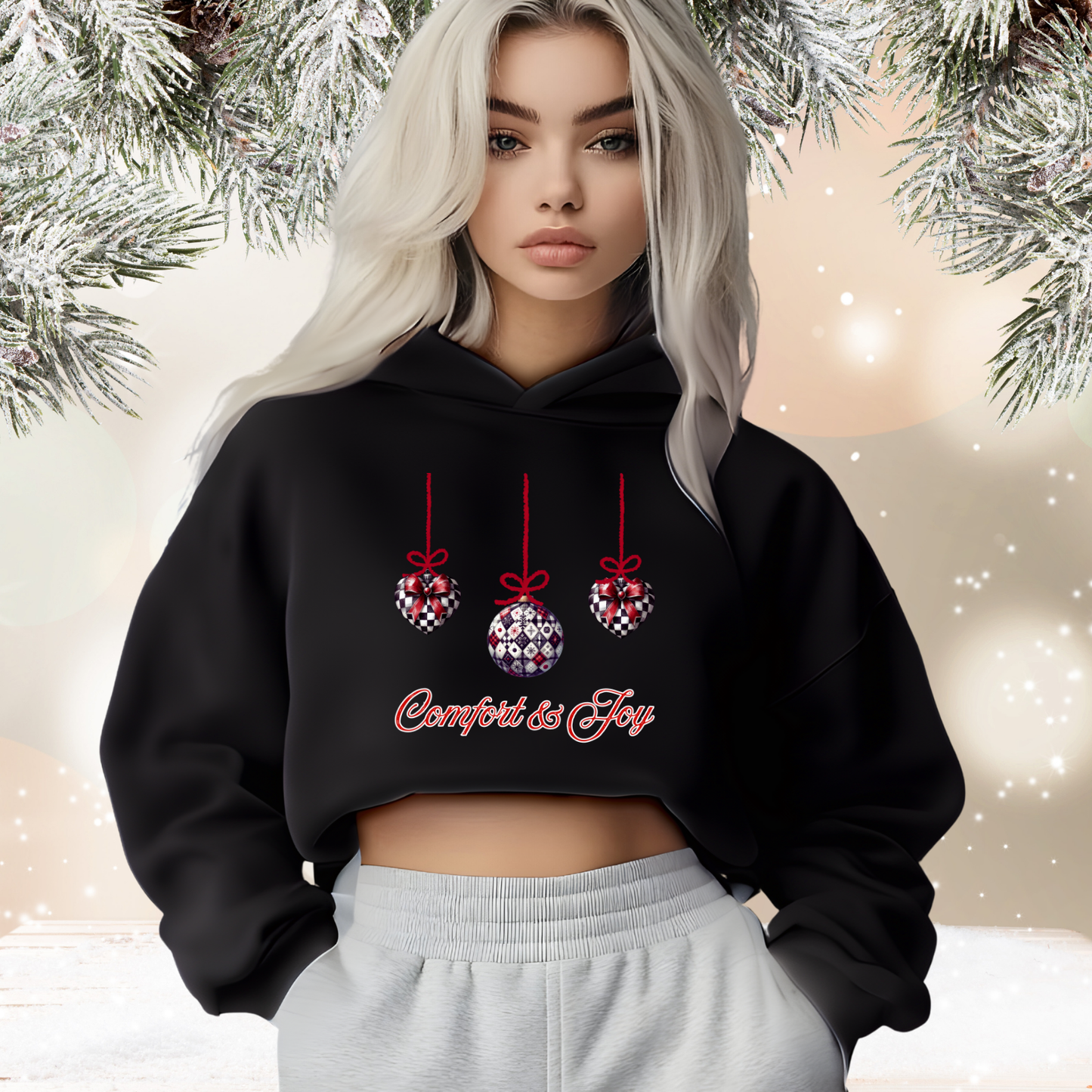 Comfort & Joy Crop Hoodie