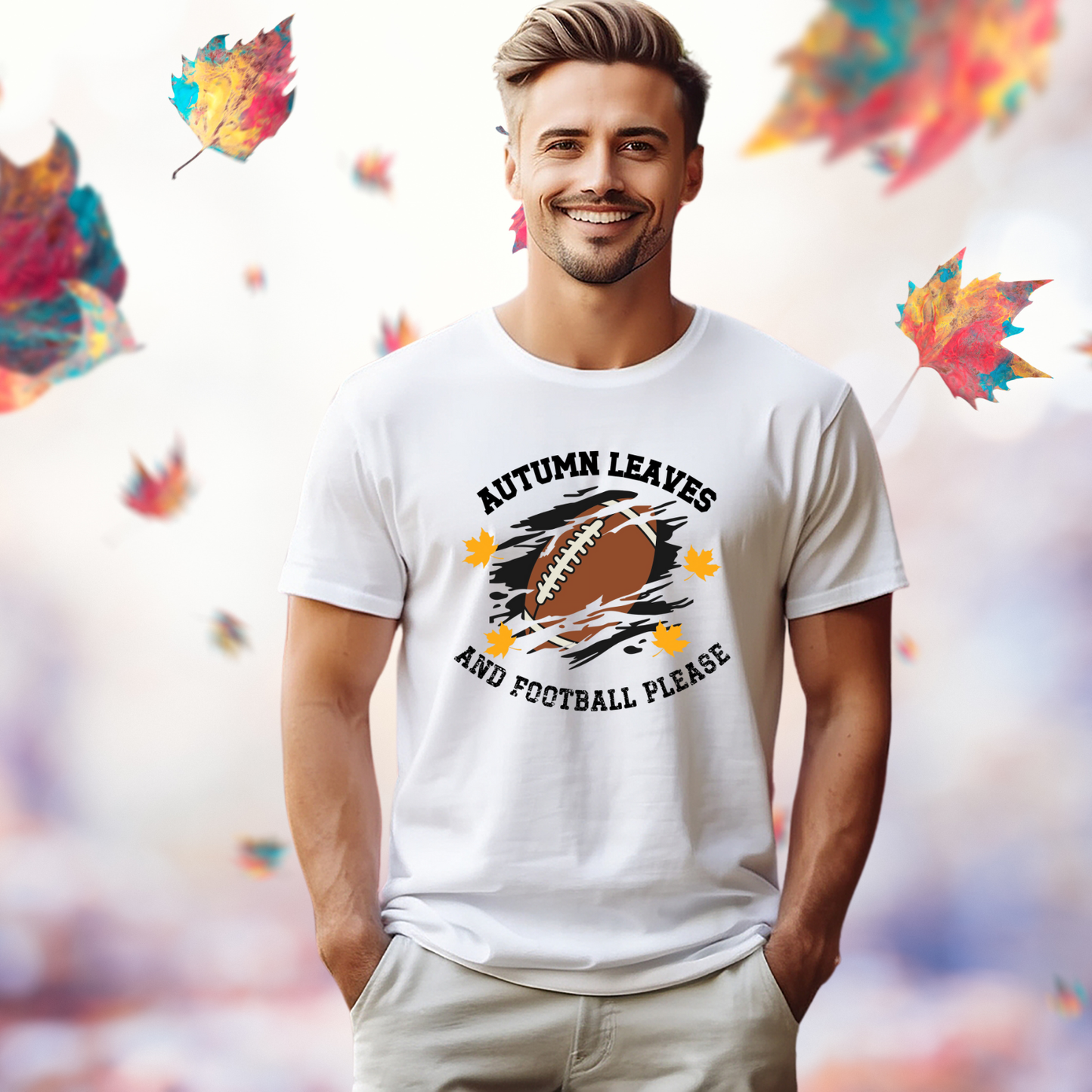 Autumn Leaves And Football Please T-Shirt