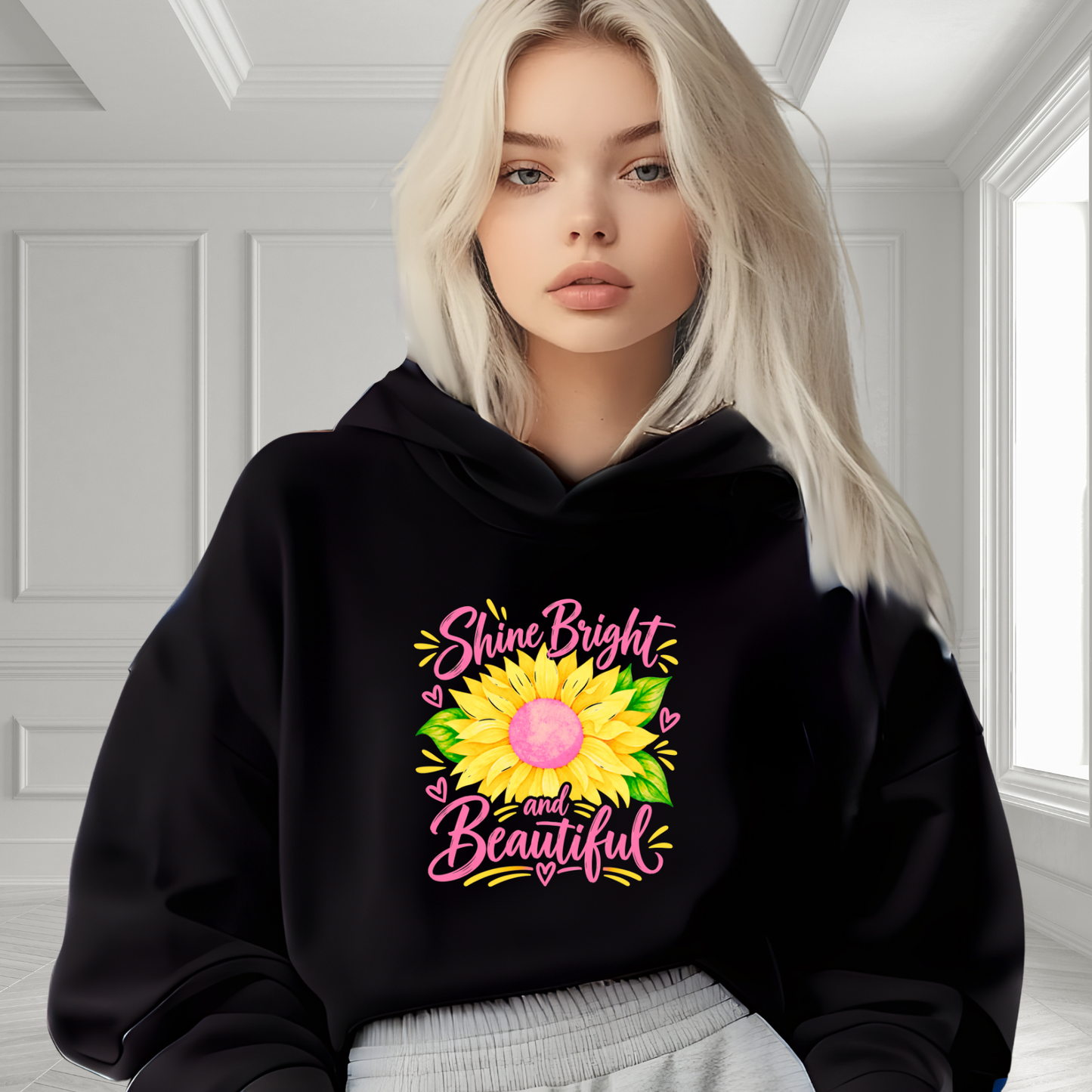 Shine Bright And Beautiful Crop Hoodie