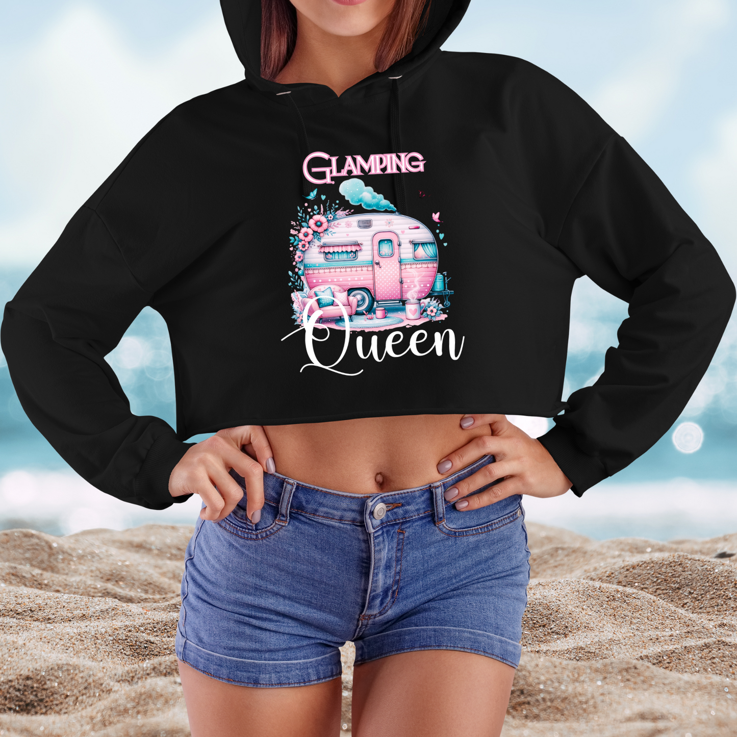 Glamping Queen Crop Hoodie